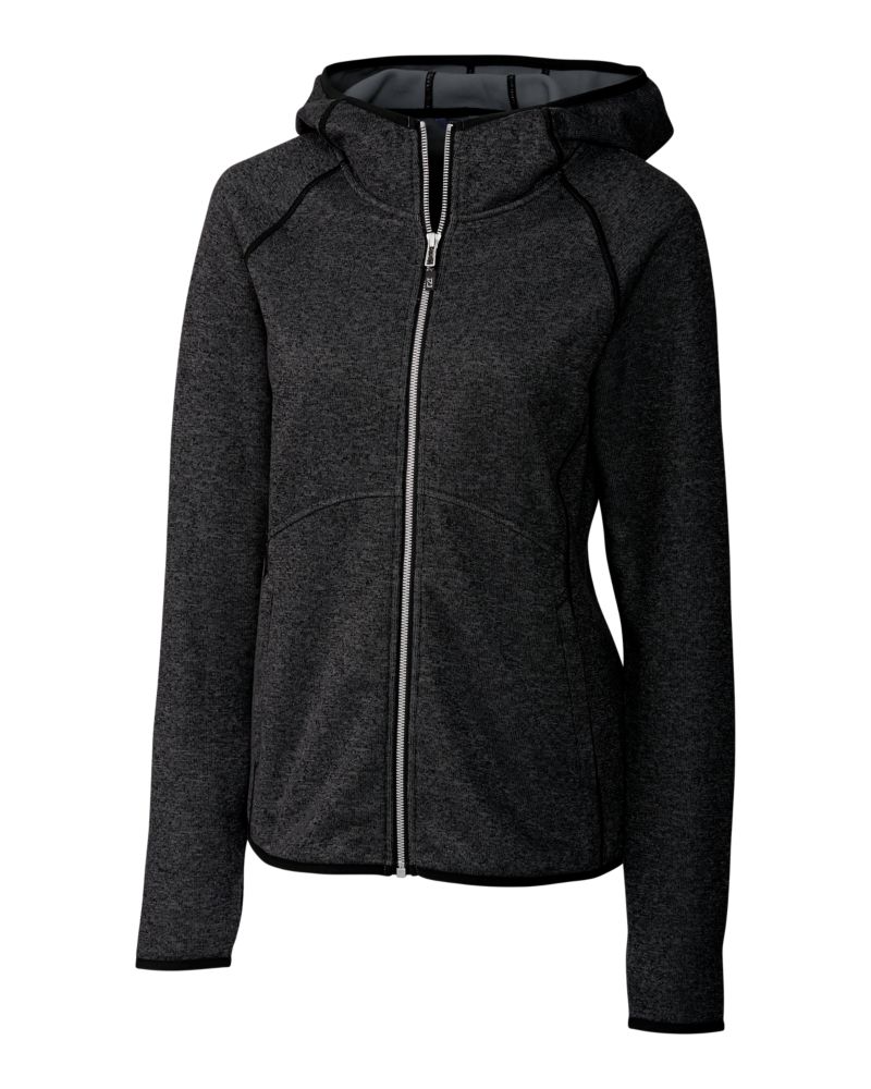 Cutter & Buck Mainsail Sweater-Knit Womens Full Zip Hooded Jacket 45