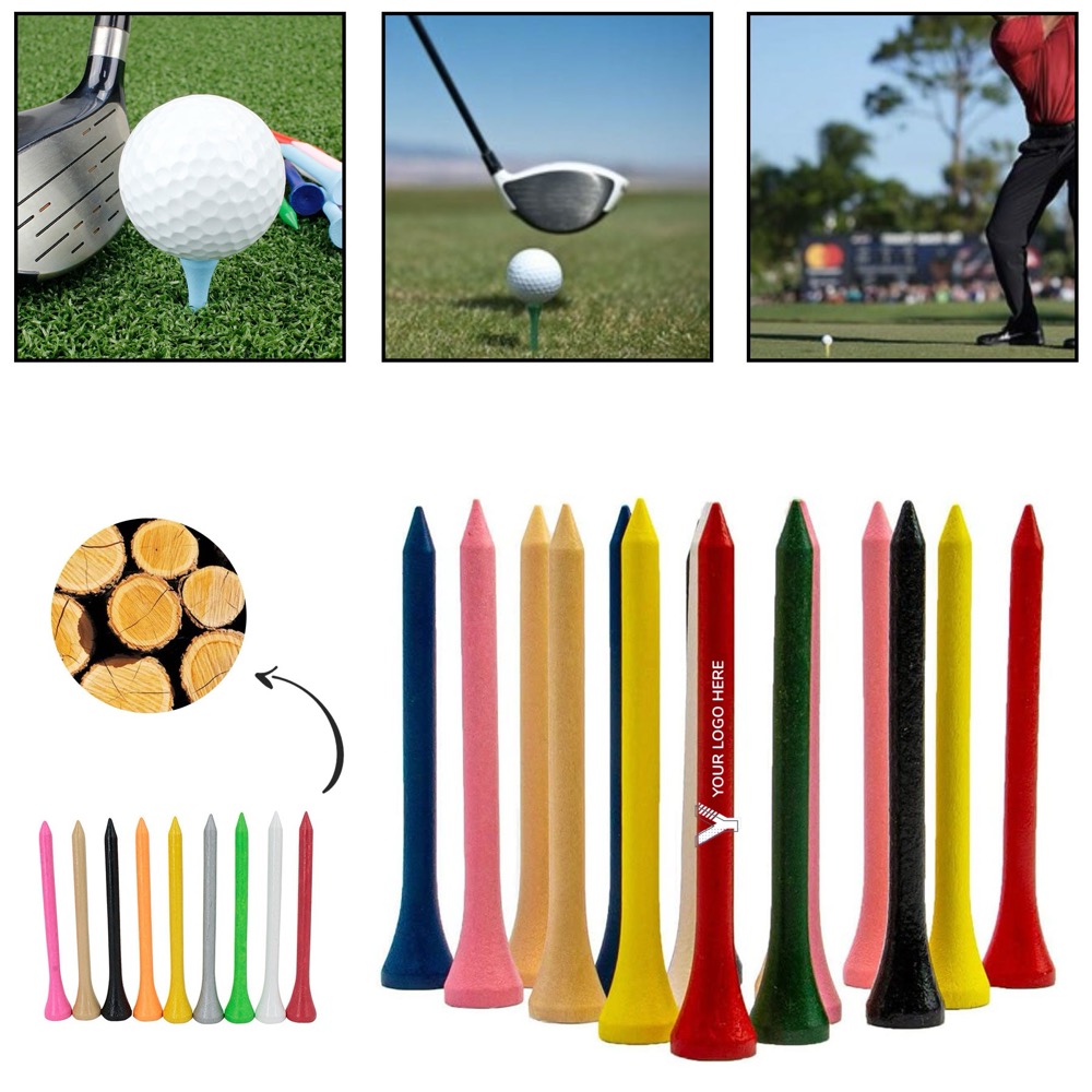 Professional Natural Wood Golf Tees 2