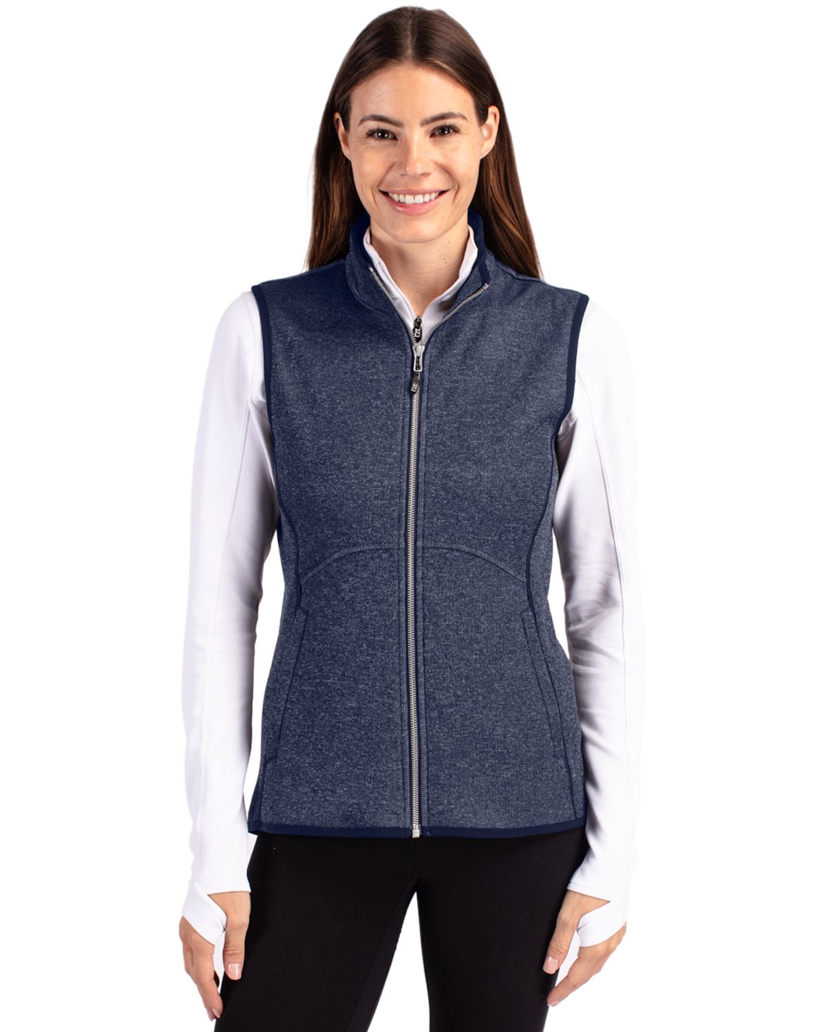 Cutter & Buck Mainsail Sweater-Knit Womens Full Zip Vest 36