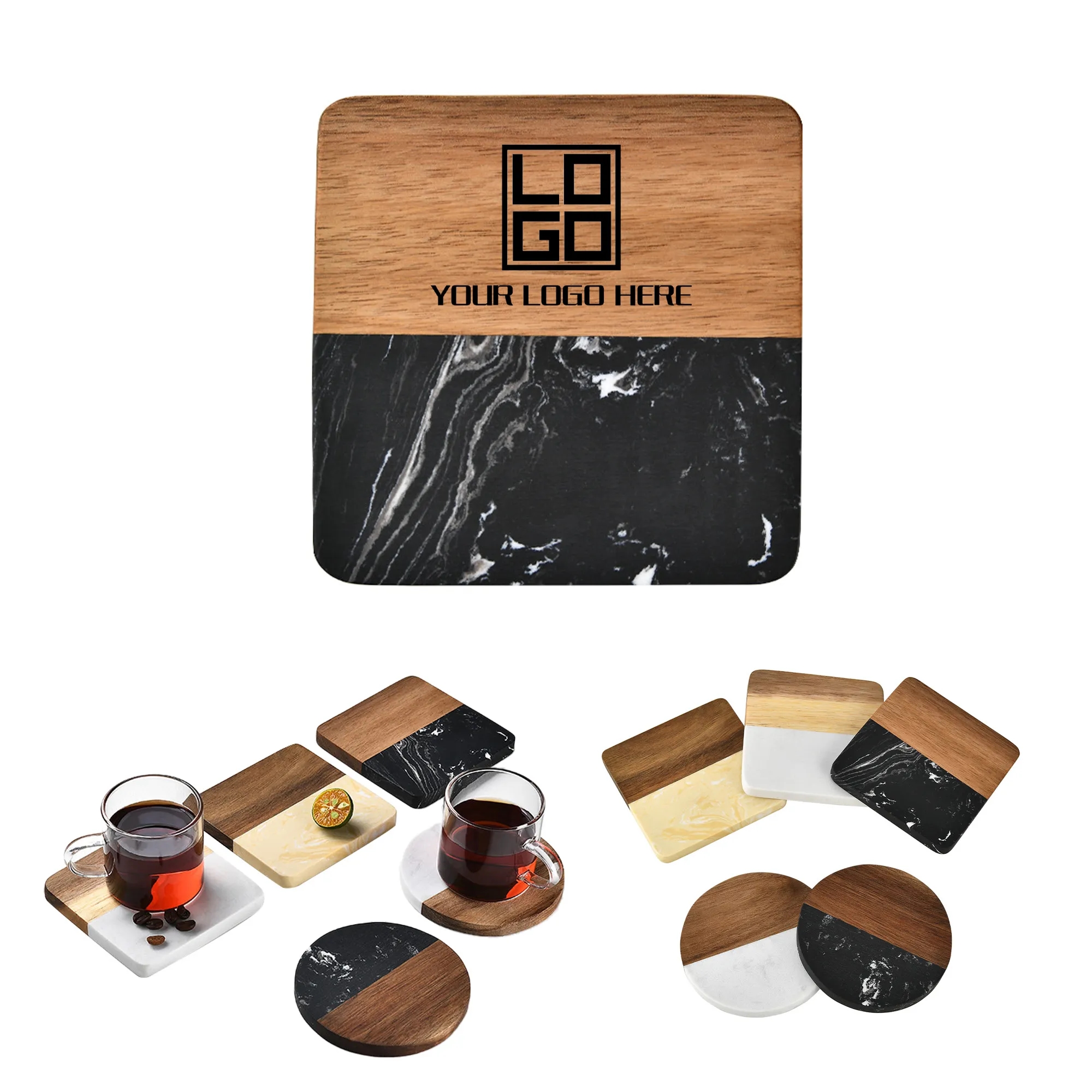 Marble and Wooden coaster MOQ20pcs 6