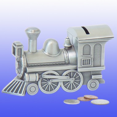 Pewter Finish Choo-Choo Train Money Bank 1