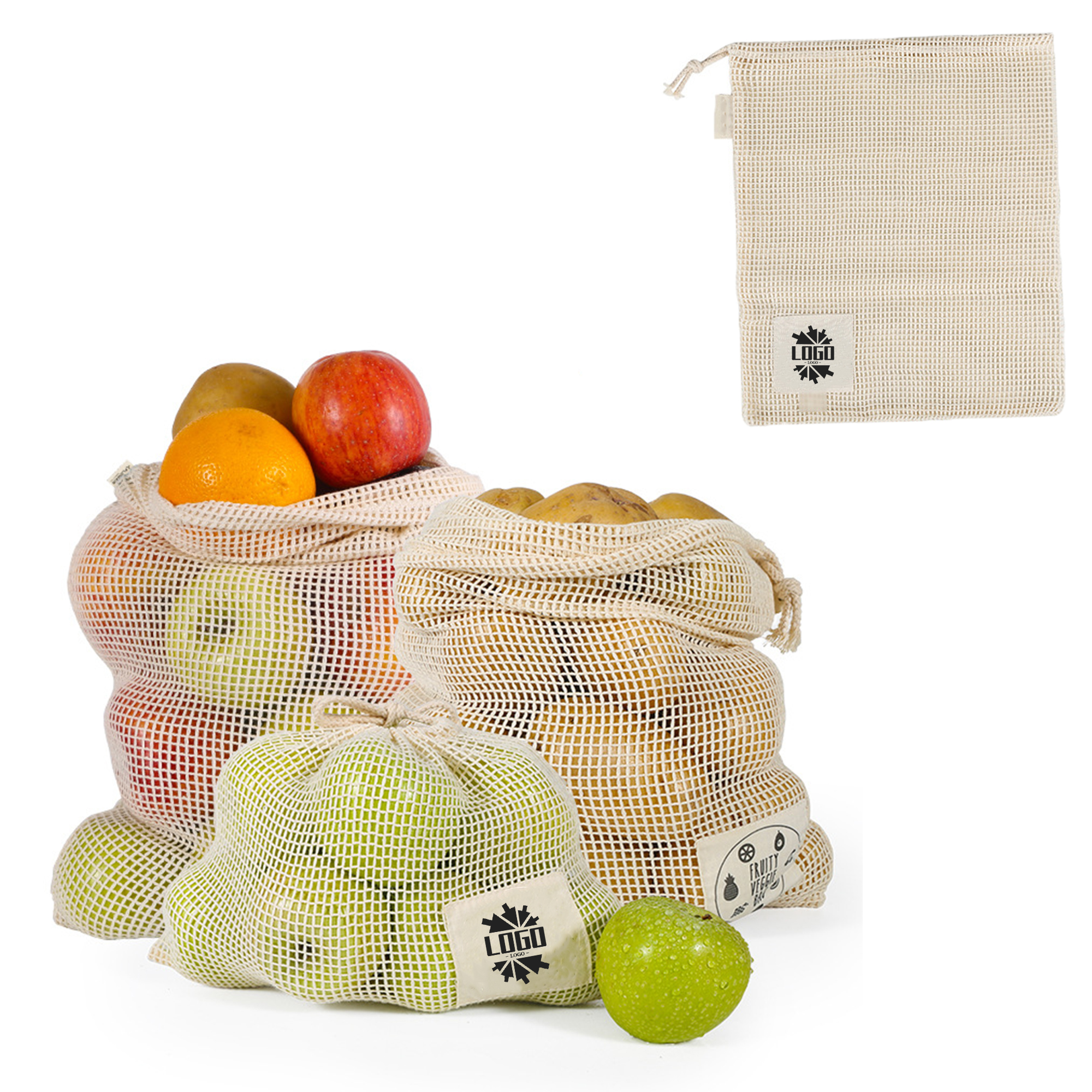 Reusable Cotton Mesh Grocery Bags 2