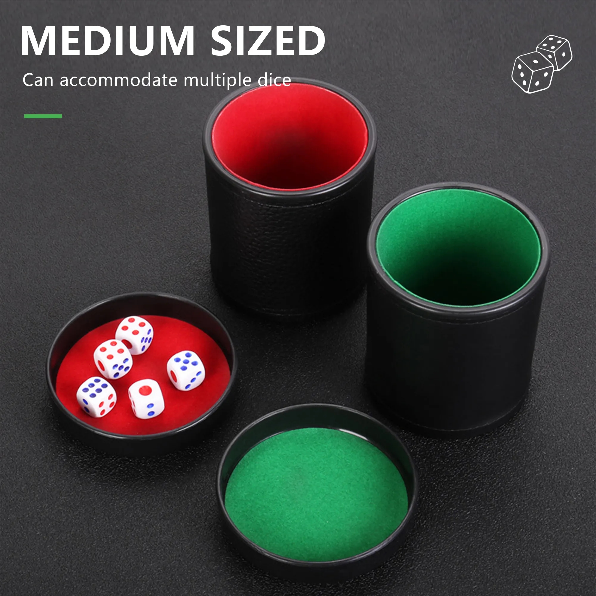 PU Leather Dice Cup With Tray 7