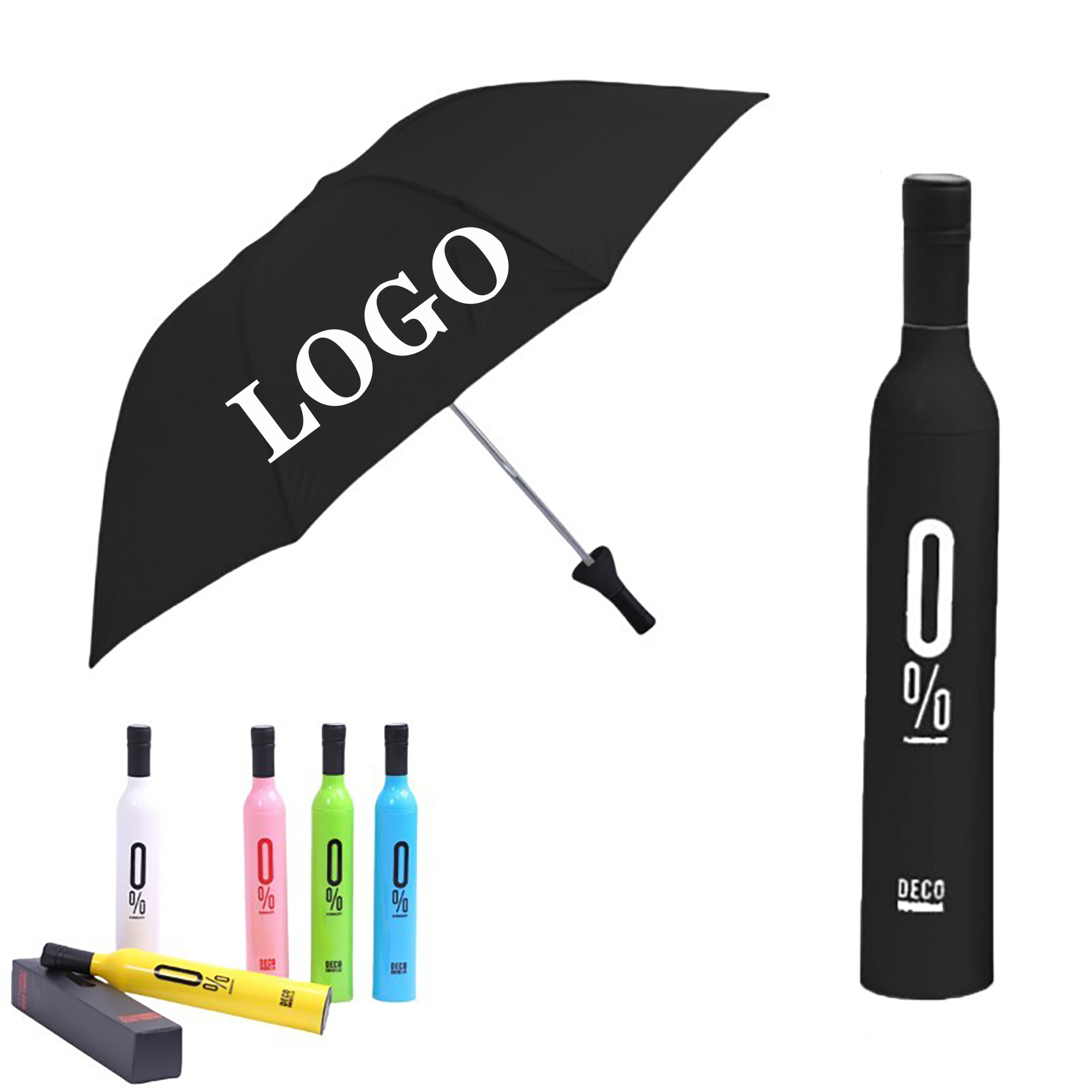 Portable Folding Custom Wine Bottle Umbrella MOQ 1pcs 2