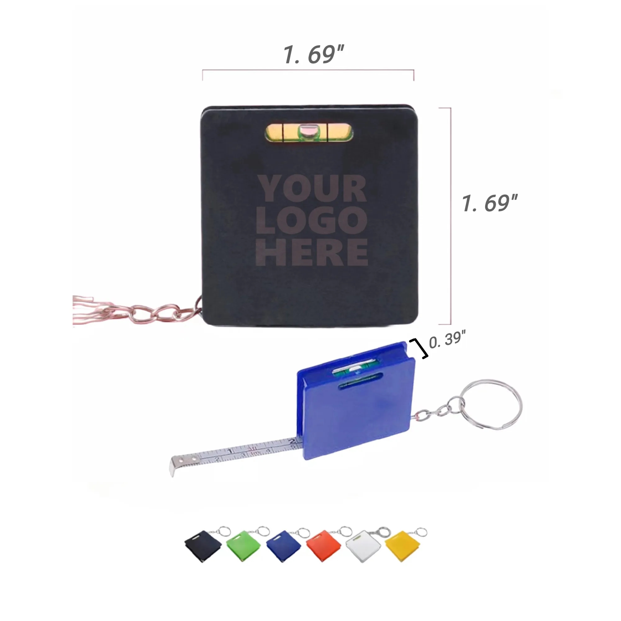 Mini Tape Measure Keychain With A Level Gauge