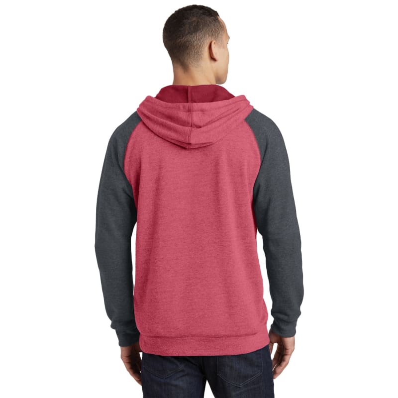 District Young Mens Lightweight Fleece Raglan Hoodie. 14