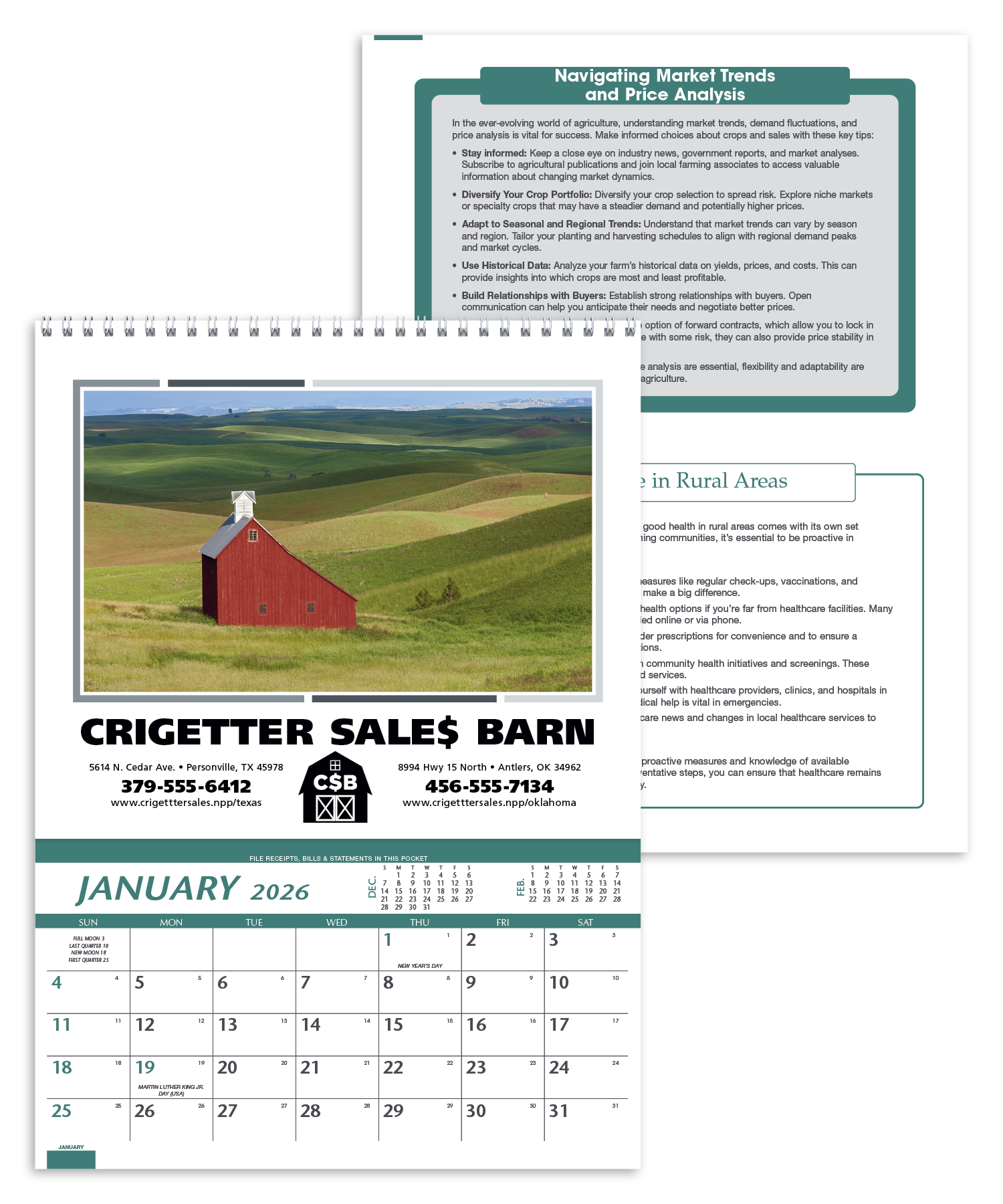 Triumph® Calendars Farm Pocket Calendar 32