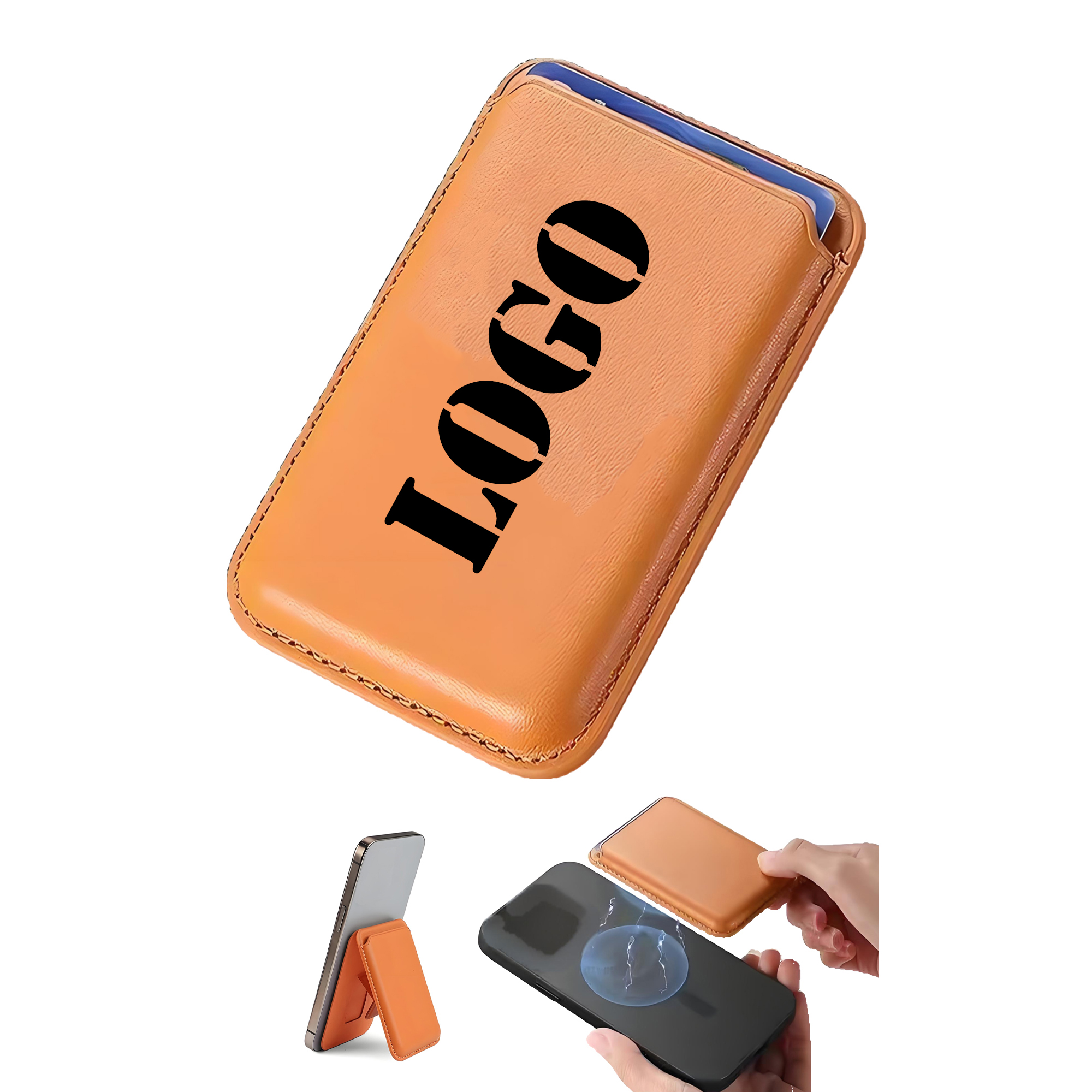 PU Leather Magnetic Card Wallet for Smartphones 3