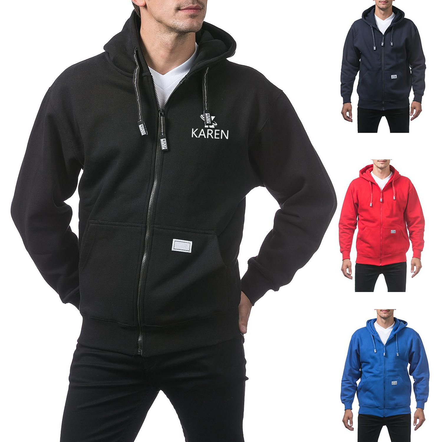 Men's Heavyweight Full Zip Fleece Hoodie, custom hoodie or sweatshirt with logo imprint 1