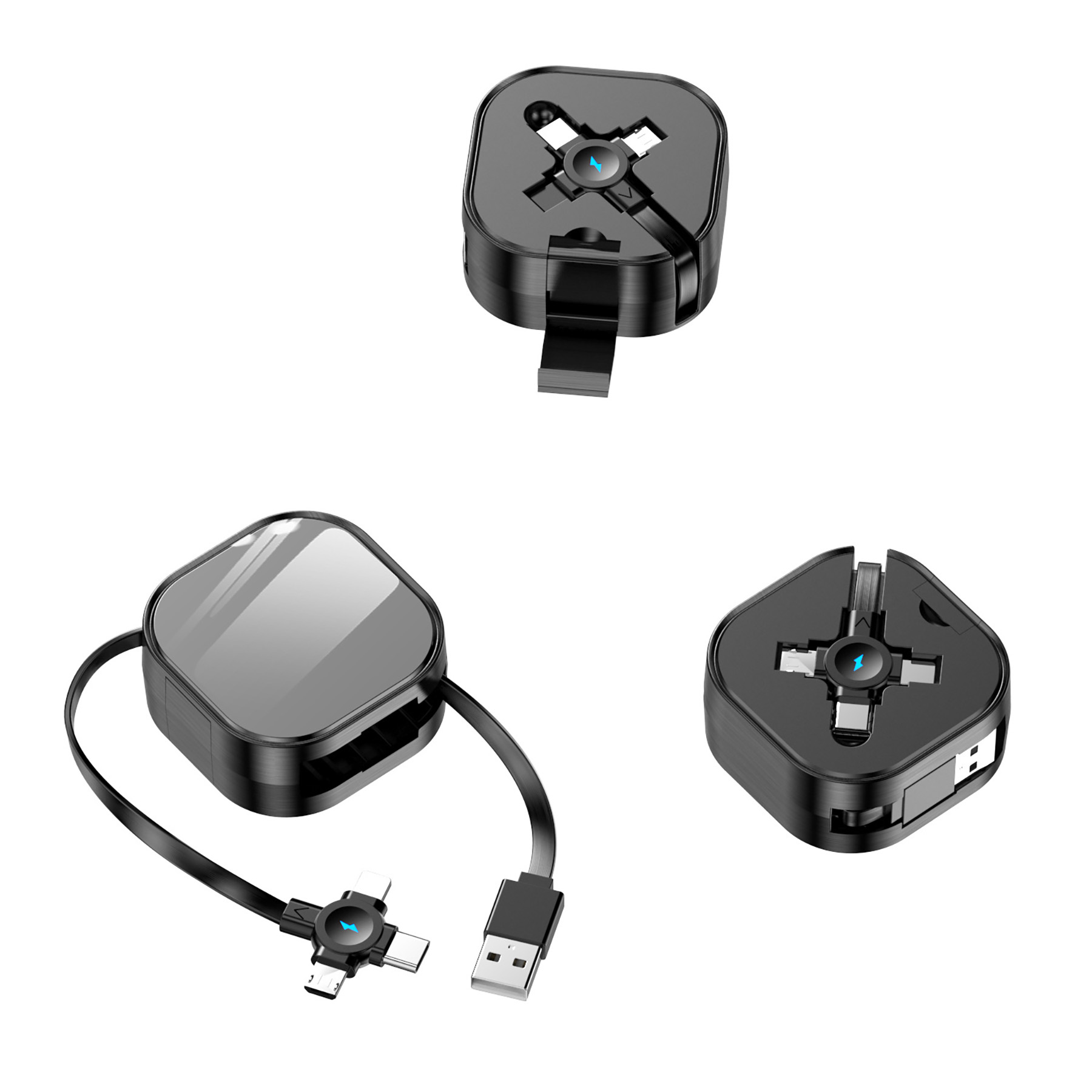 3 in 1 Retractable Mobile Phone Holder Data Cable 3