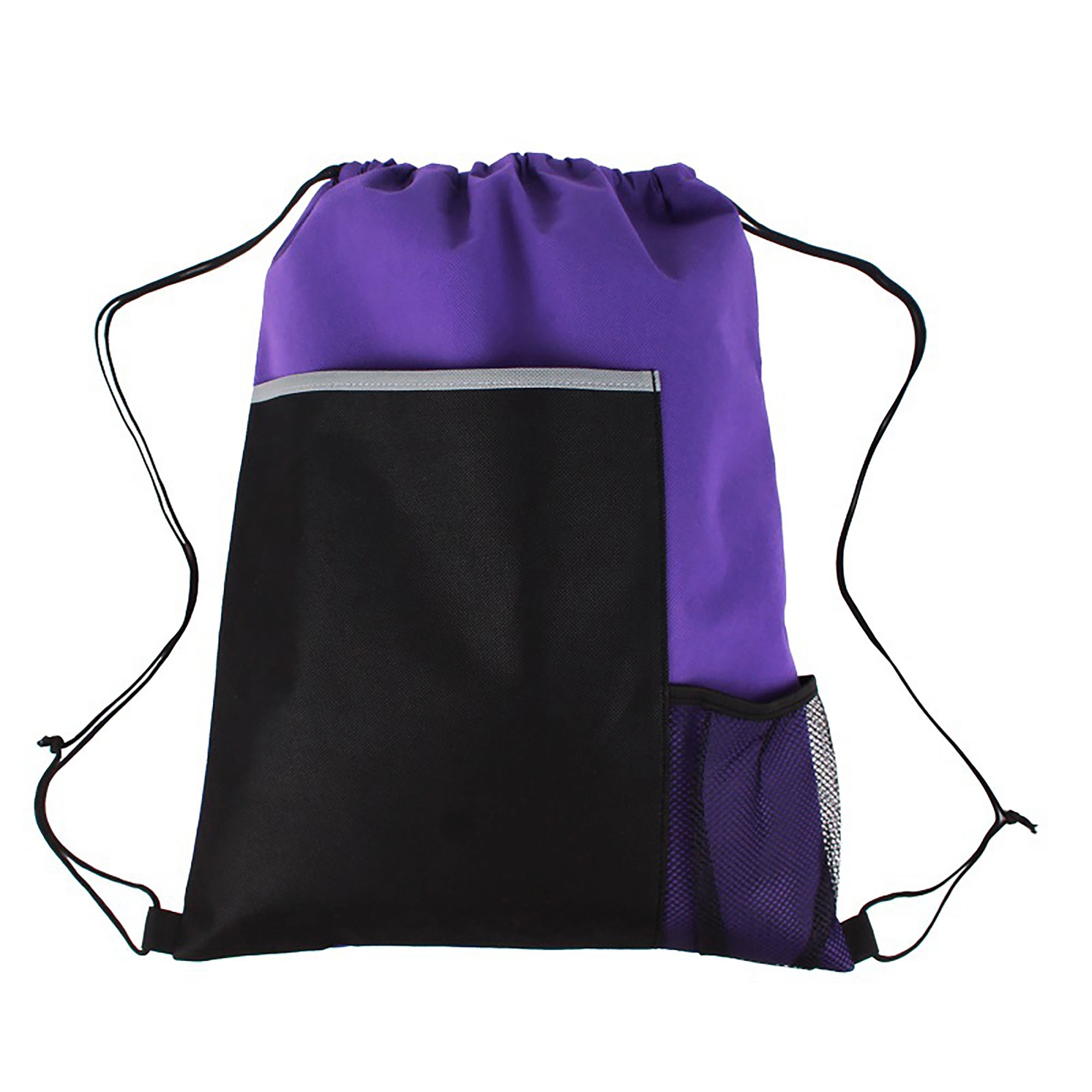 Mesh Pocket Sports Drawstring Backpack Bag 13