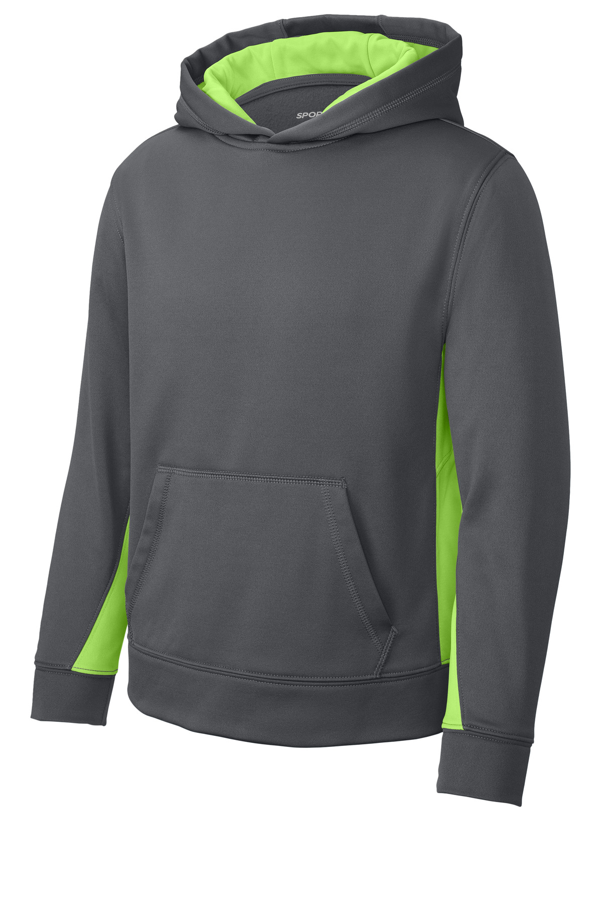 Sport-Tek Youth Sport-Wick Fleece Colorblock Hooded Pullover. YST235 24