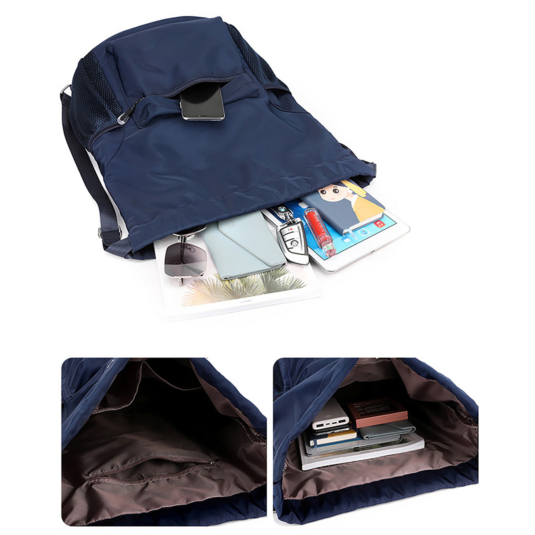 Waterproof Large Capacity Oxford Cloth Drawstring Bag ForBeach&Travel&College&Gym 4