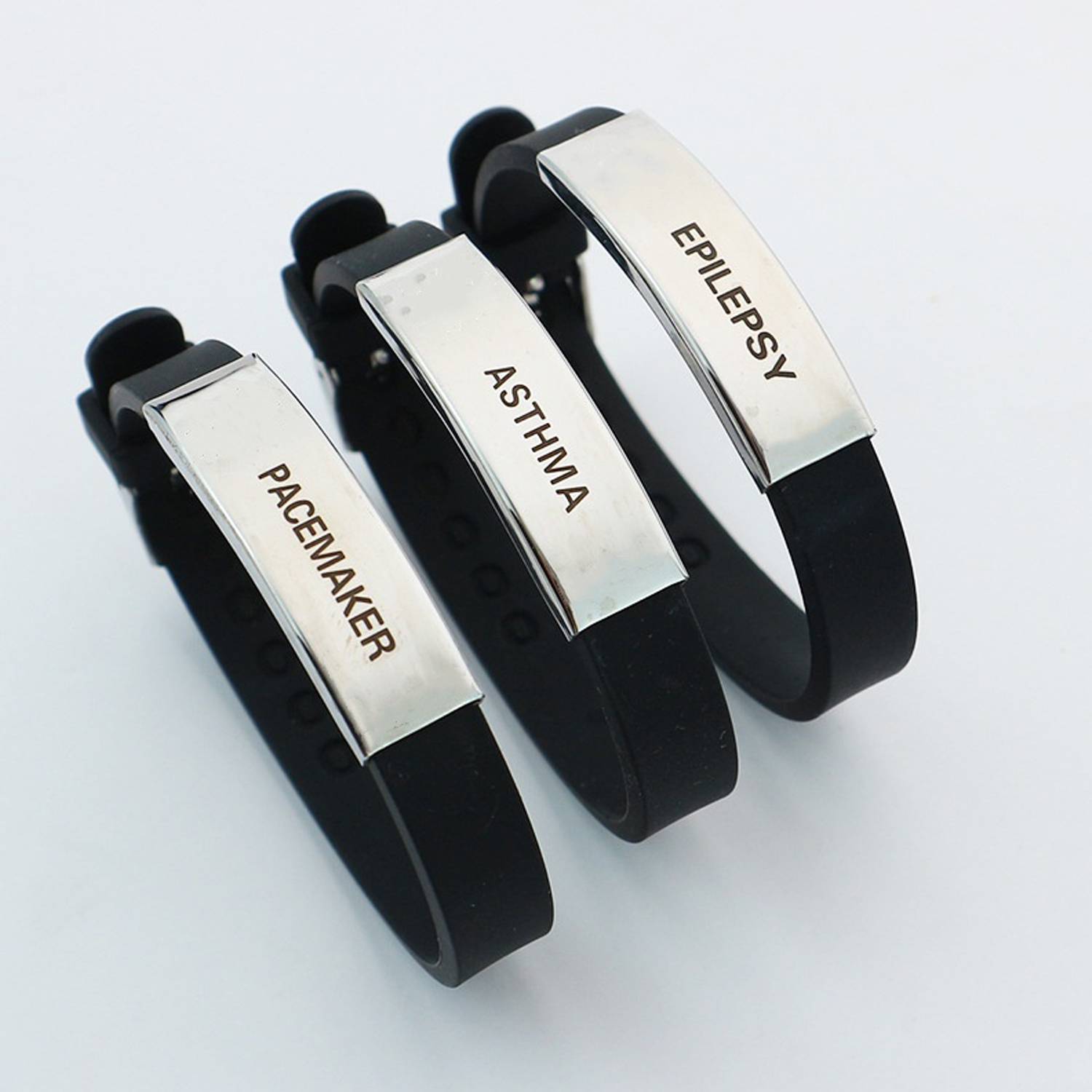 Medical Logo Stainless Steel Silicone Adjustable Bracelet 3