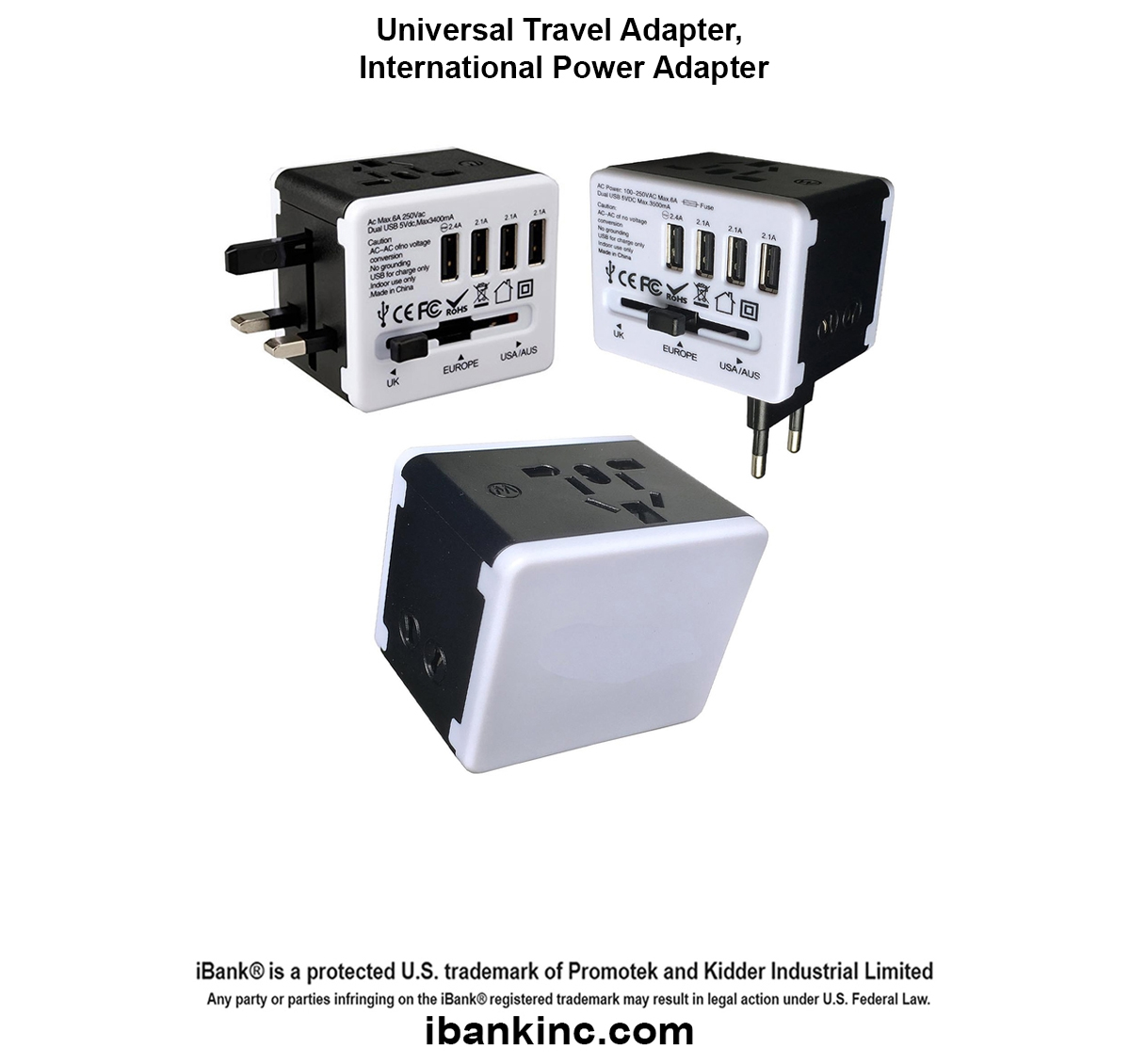 iBank ® Universal Travel Adapter, International Power Adapter 2
