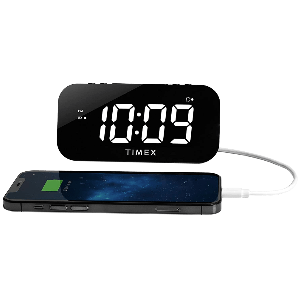 Timex Dual Alarm Clock With Jumbo Display and Usb Charging 5