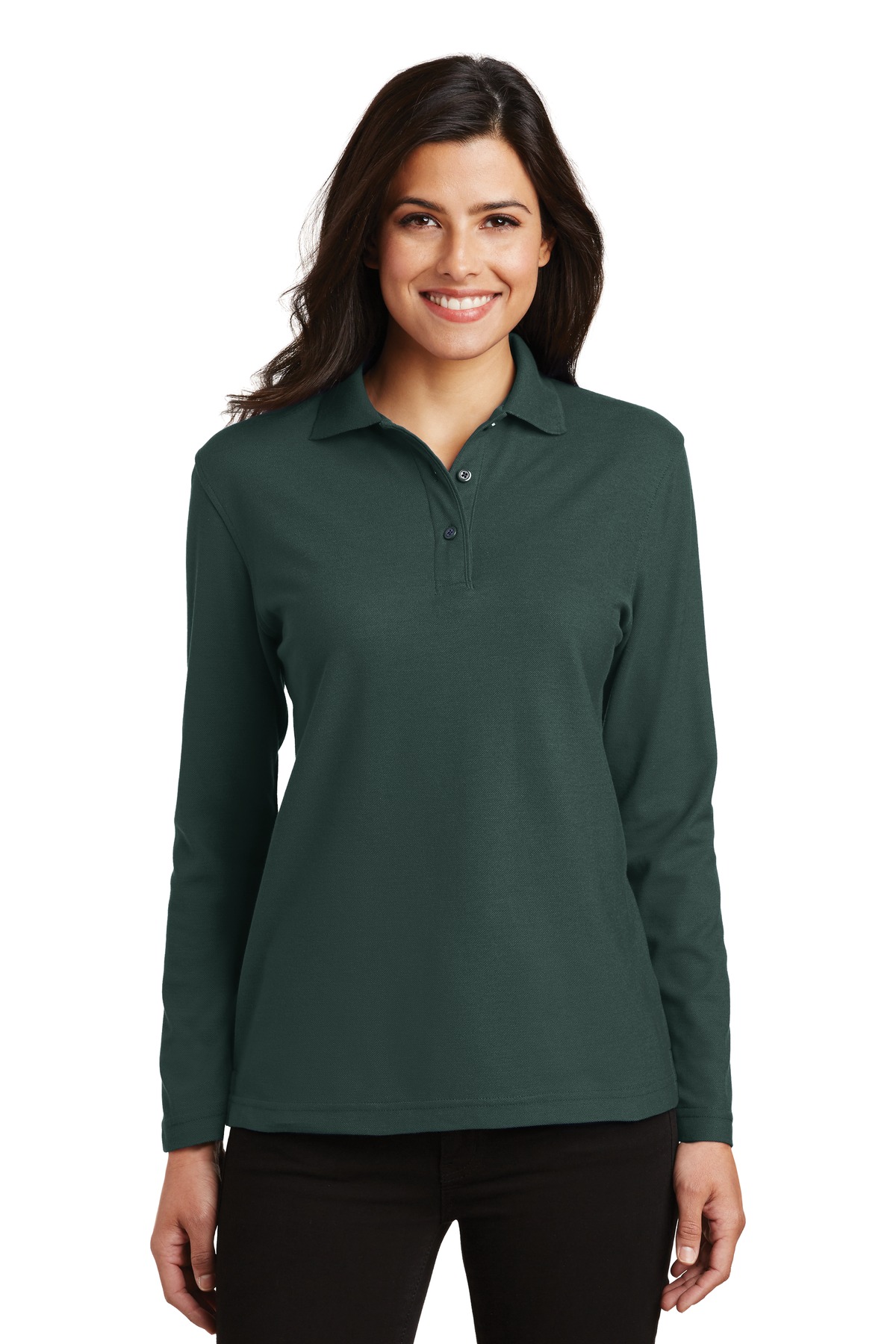 Port Authority Women's Silk Touch Long Sleeve Polo. L500LS 35