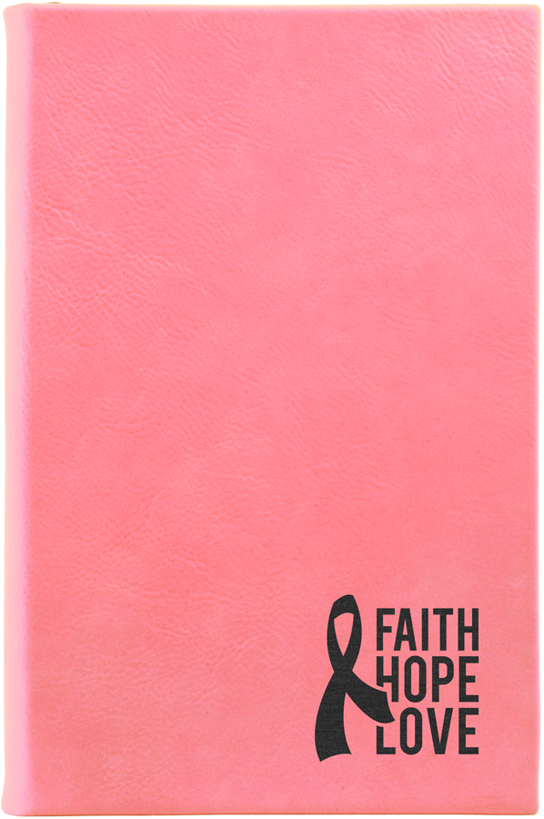 5 1/4" x 8 1/4" Pink Leatherette Journal 2