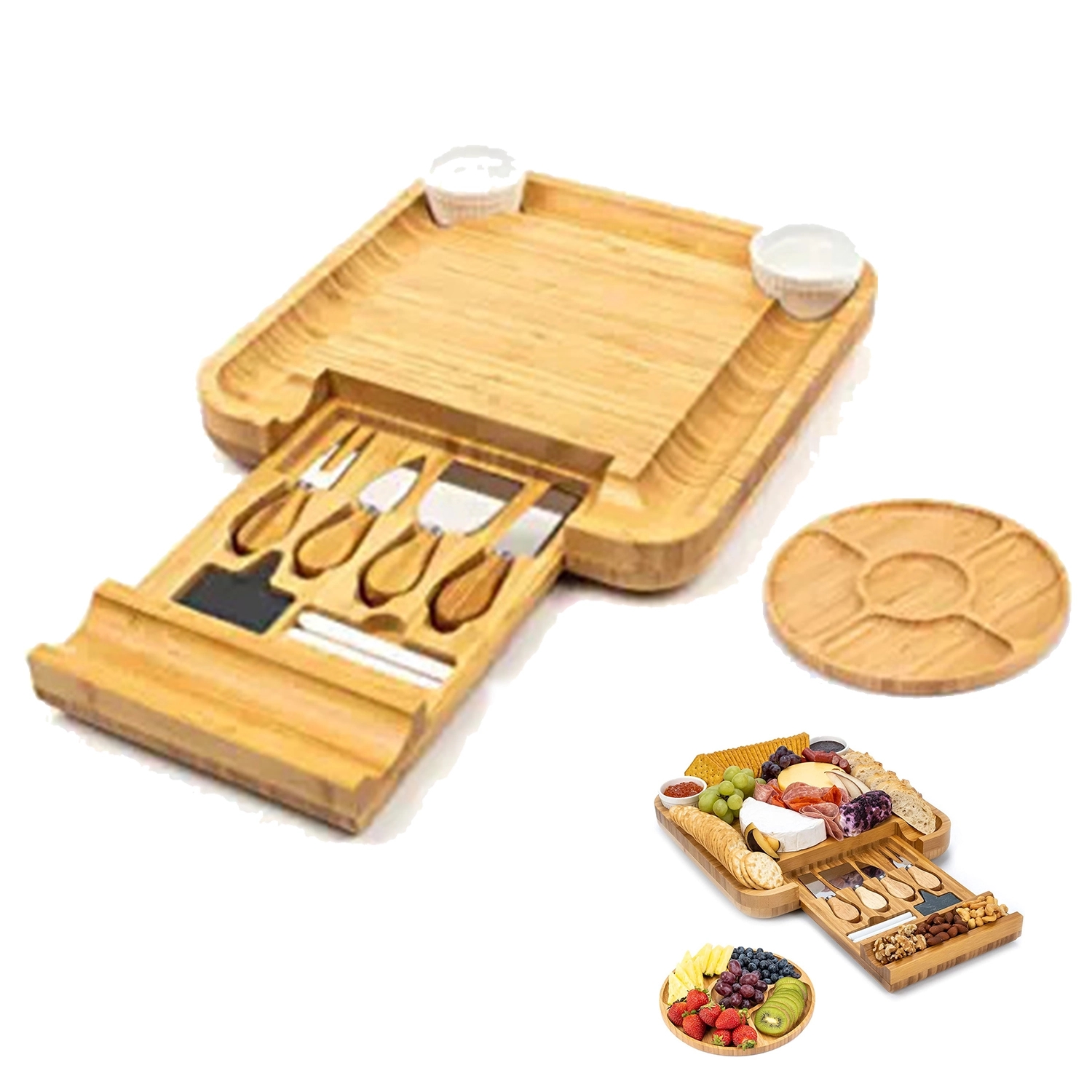 Bamboo Cheese Board Knife Set 2