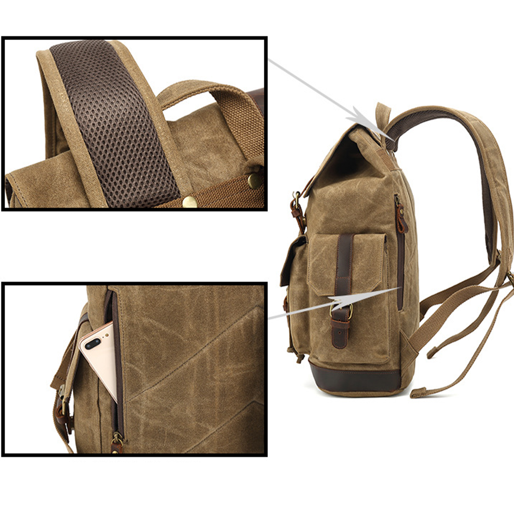 Vintage Waterproof Canvas Backpack 8