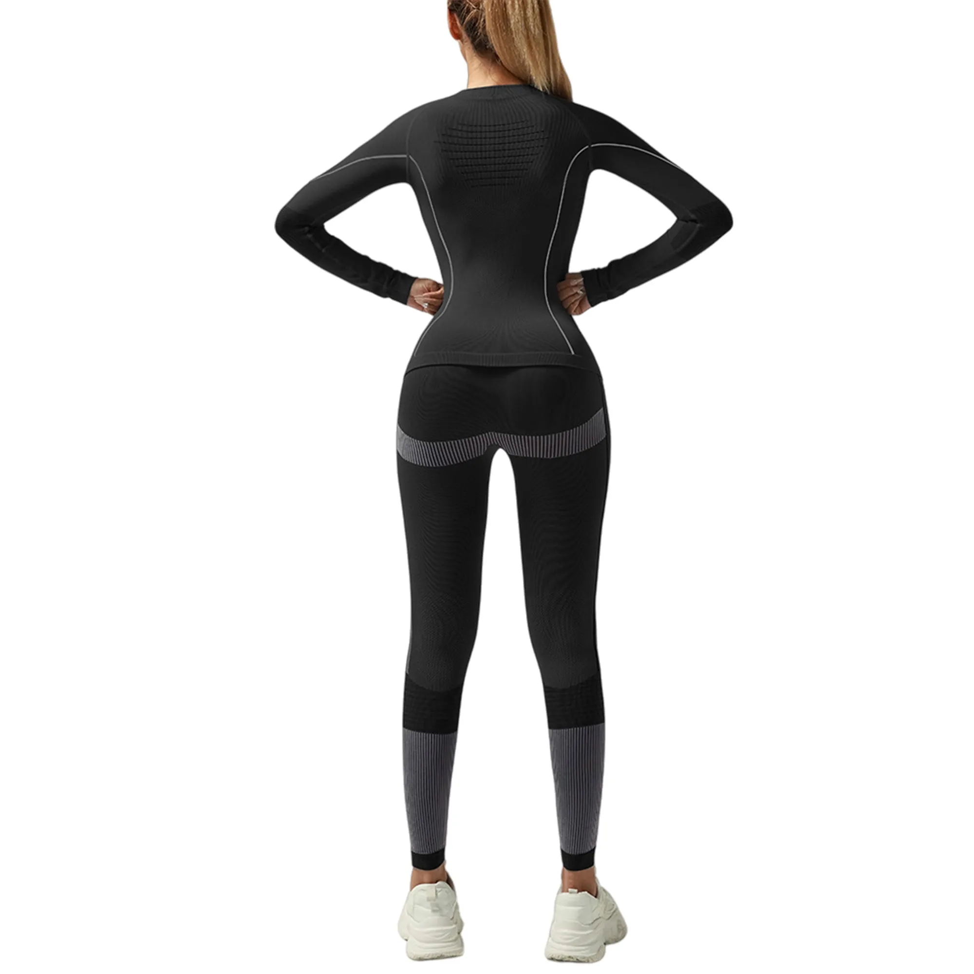 Premium Thermal Moisture Wicking Seamless Ski Base Layer Set 4