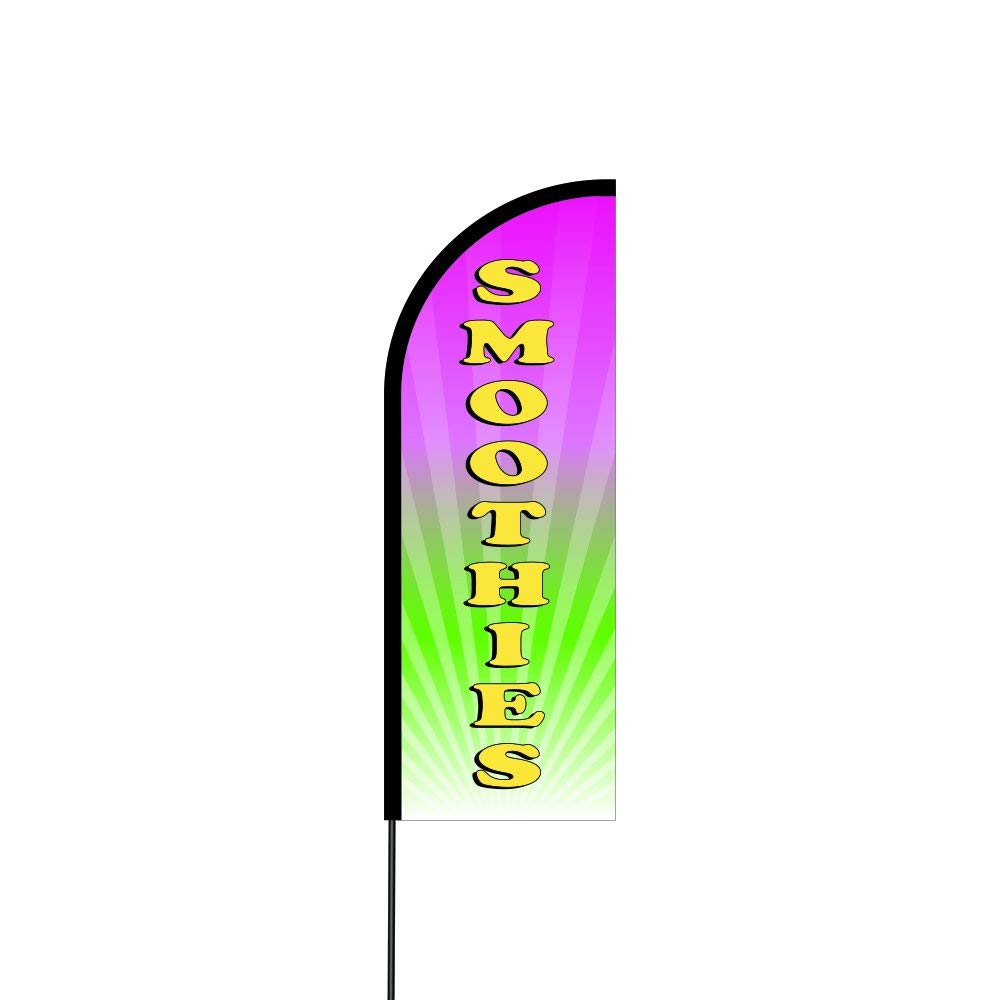 Smoothies Flag Kit 11' Feet Feather Flag Sign Outdoor Banner 1