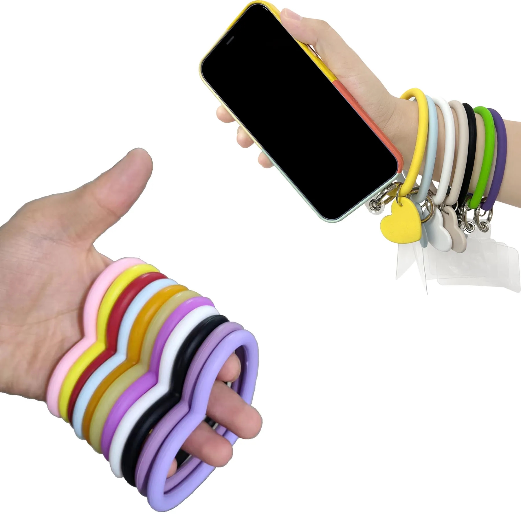 Heat-shaped Phone Hand Wrist With Keychain Lanyard Strap 11