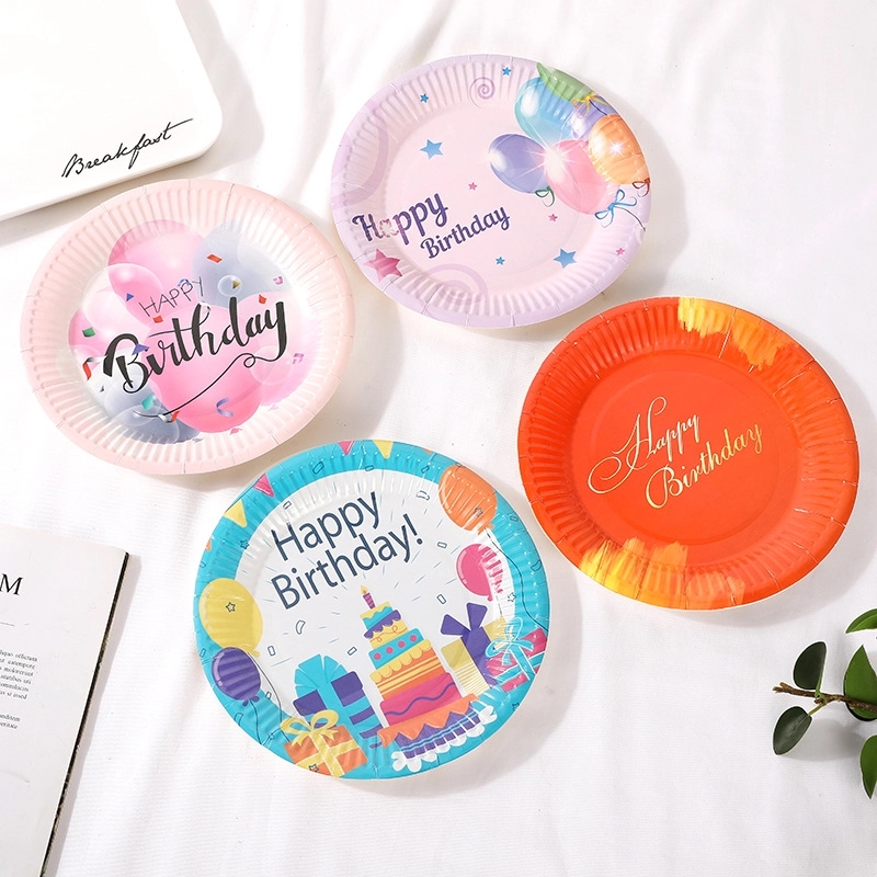 Custom 7" Disposable Party Picnic Salad Dessert Paper Plate 2