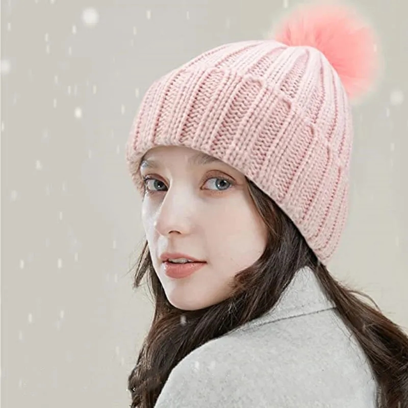 Custom Thick Knitted Multiple Color Blend Beanie Winter Hat 2