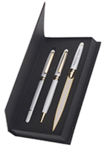 Danish-I Brass Letter Opener with GS Triple Pen Set