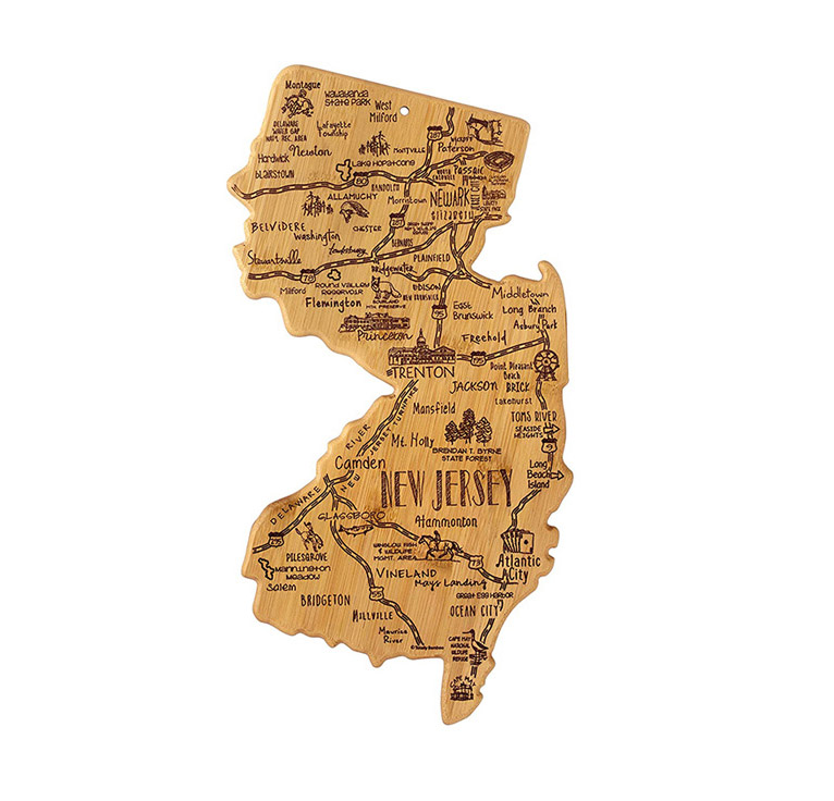 New Jersey State Shape Bamboo Cutting Board 2