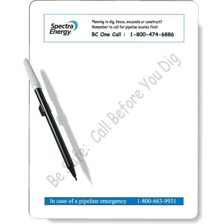 Full Magnetic Back Memo Board, Rectangle 8.5"x11" Round Corners, Spot colour