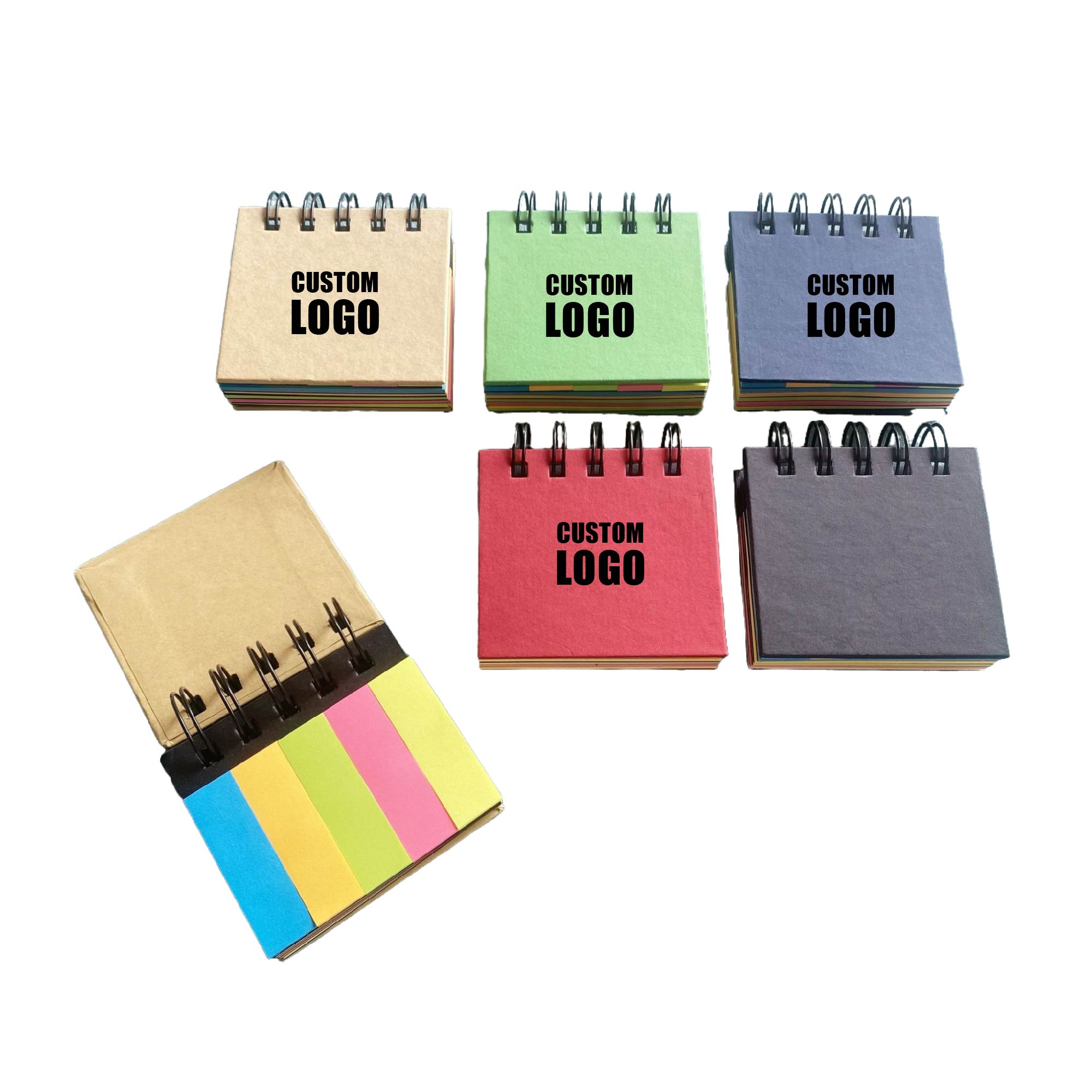 MOQ 10 pcs Mini Coil Bound Adhesive Notepad 2