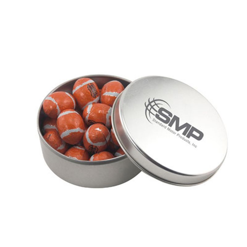 Round Tin with Chocolate Footballs 1