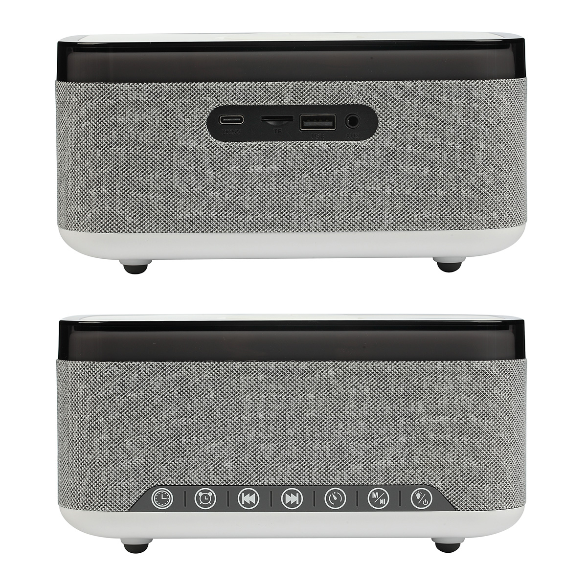 Sunset 20W Stereo Speaker with White Noise, Clock, Radio, and 15W Wireless Charger 3