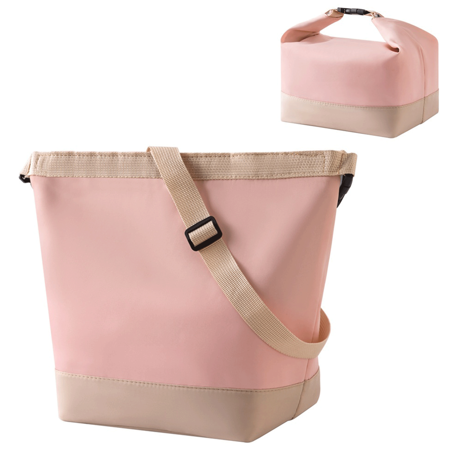 Portable Color-Block Oxford Insulated Tote Crossbody Bag 13