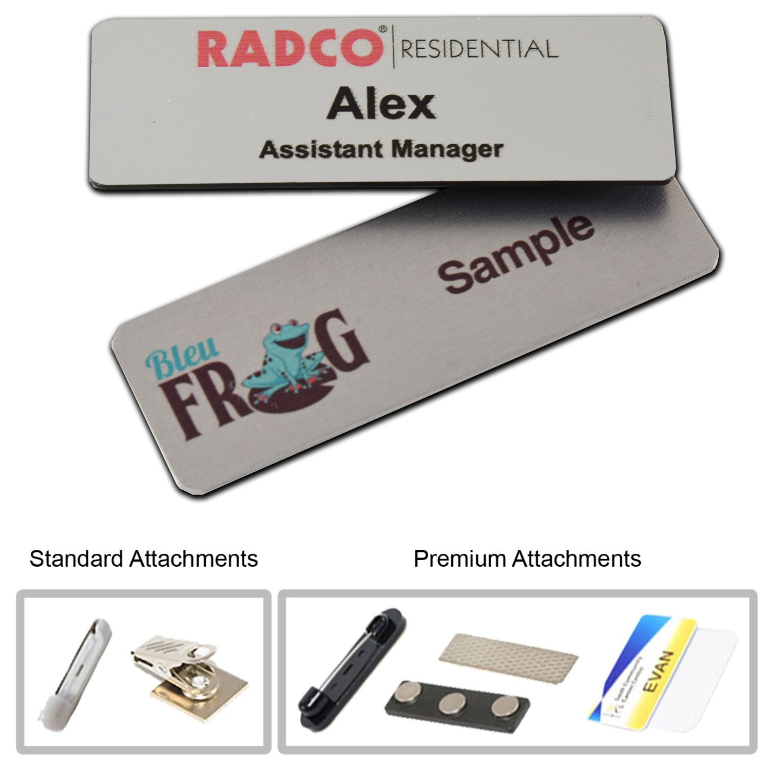 1.25" x 3" Metal Name Badge - Digital Printed 1