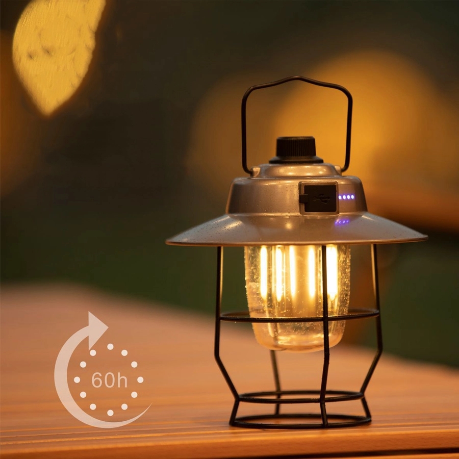 Retro Outdoor Camping Light & Picnic Lantern with Power Bank 18