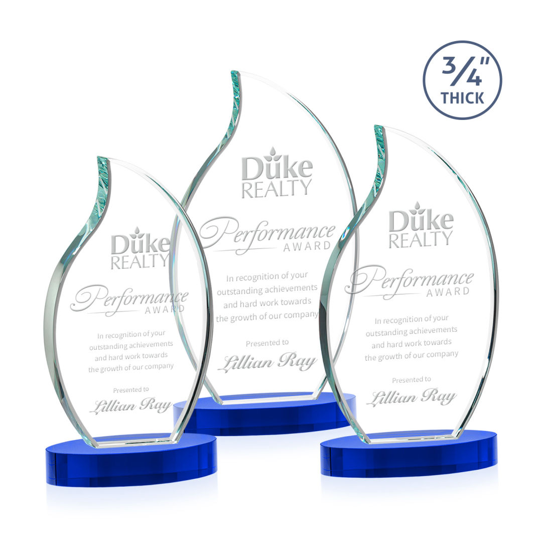 Croydon Flame Award on Alberton Base - Blue