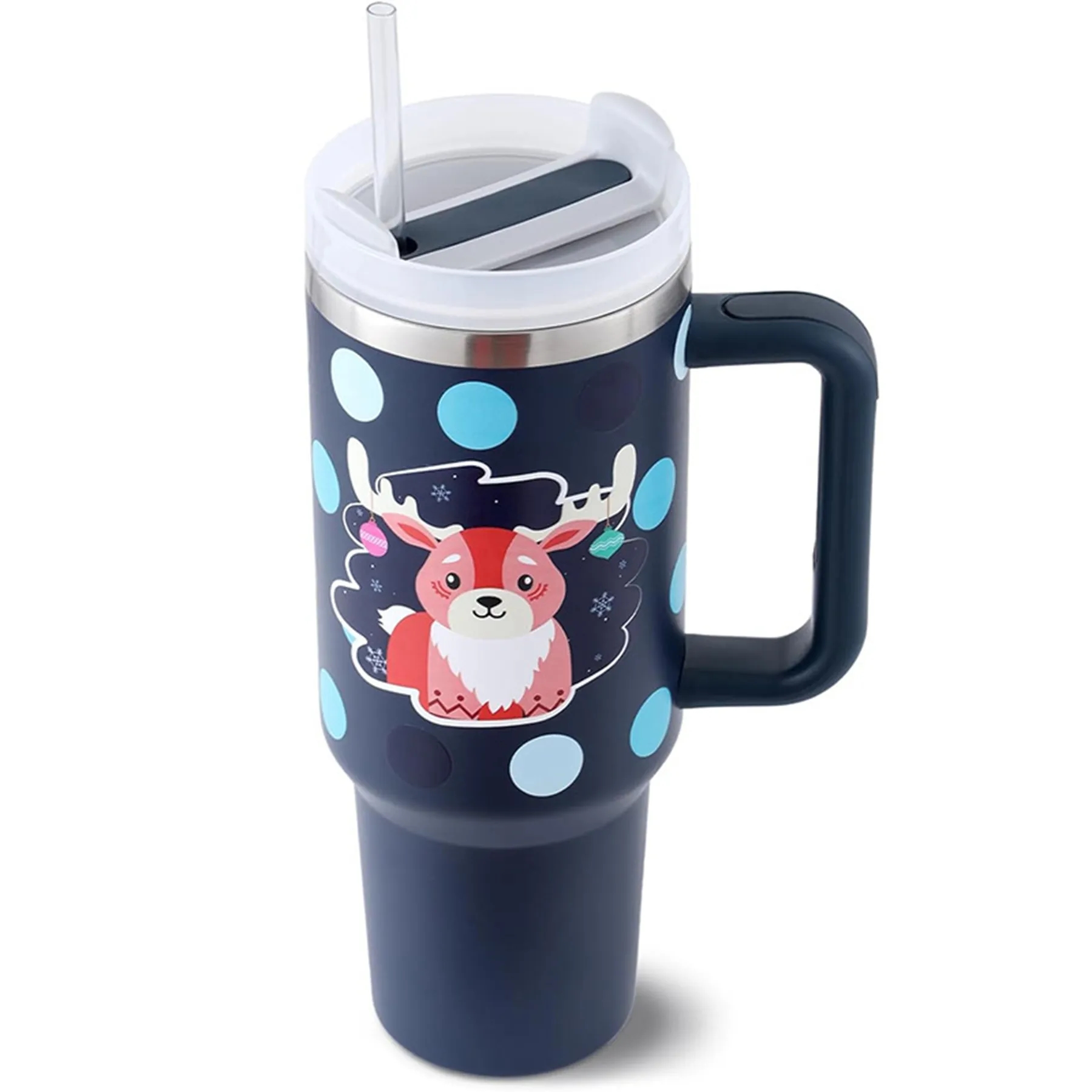 40 Oz Full Color Printed Vacuum Tumbler with Handle & Straw 7