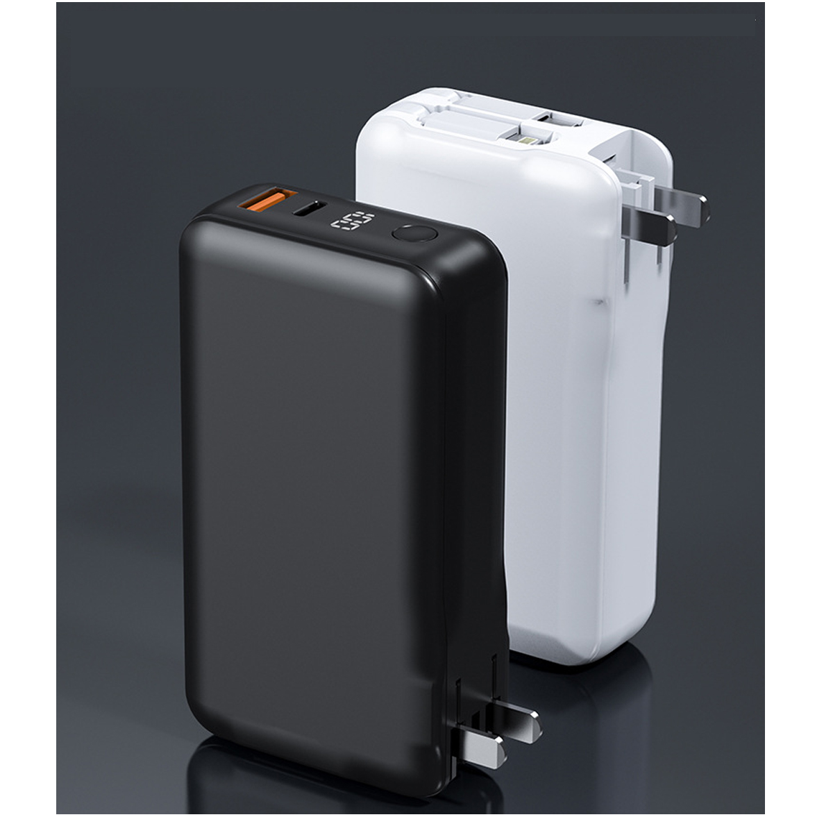 10000mAh Portable Charger with Wall Plug and Built-in Cables 3