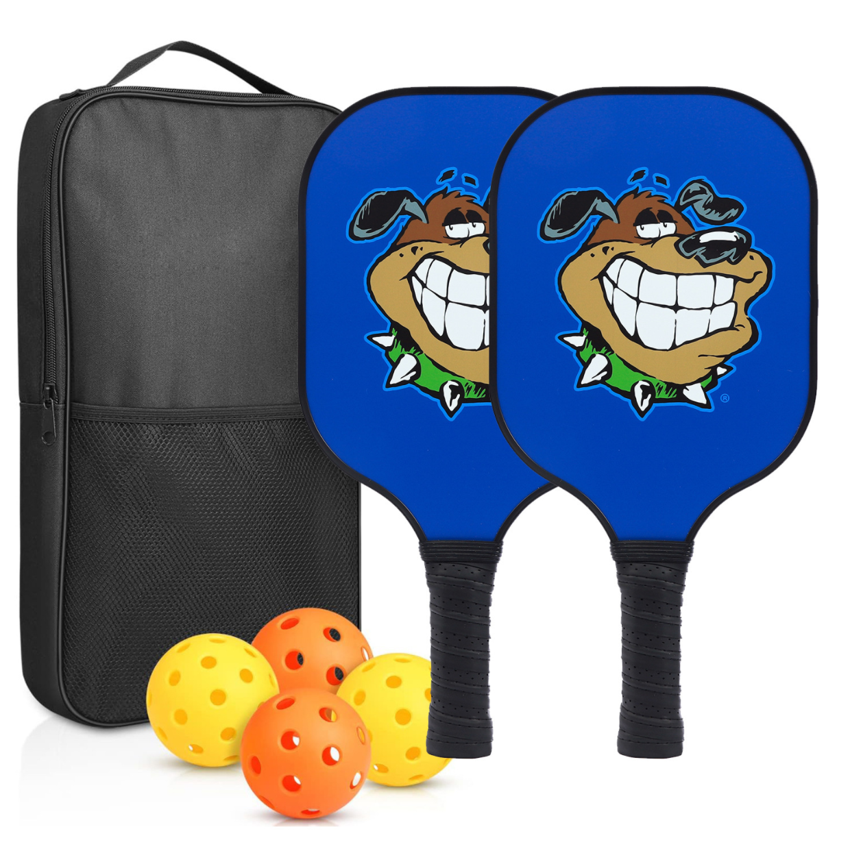 Full Color Premium Fiberglass Pickleball Set with Optional Paddle Carry Case 1