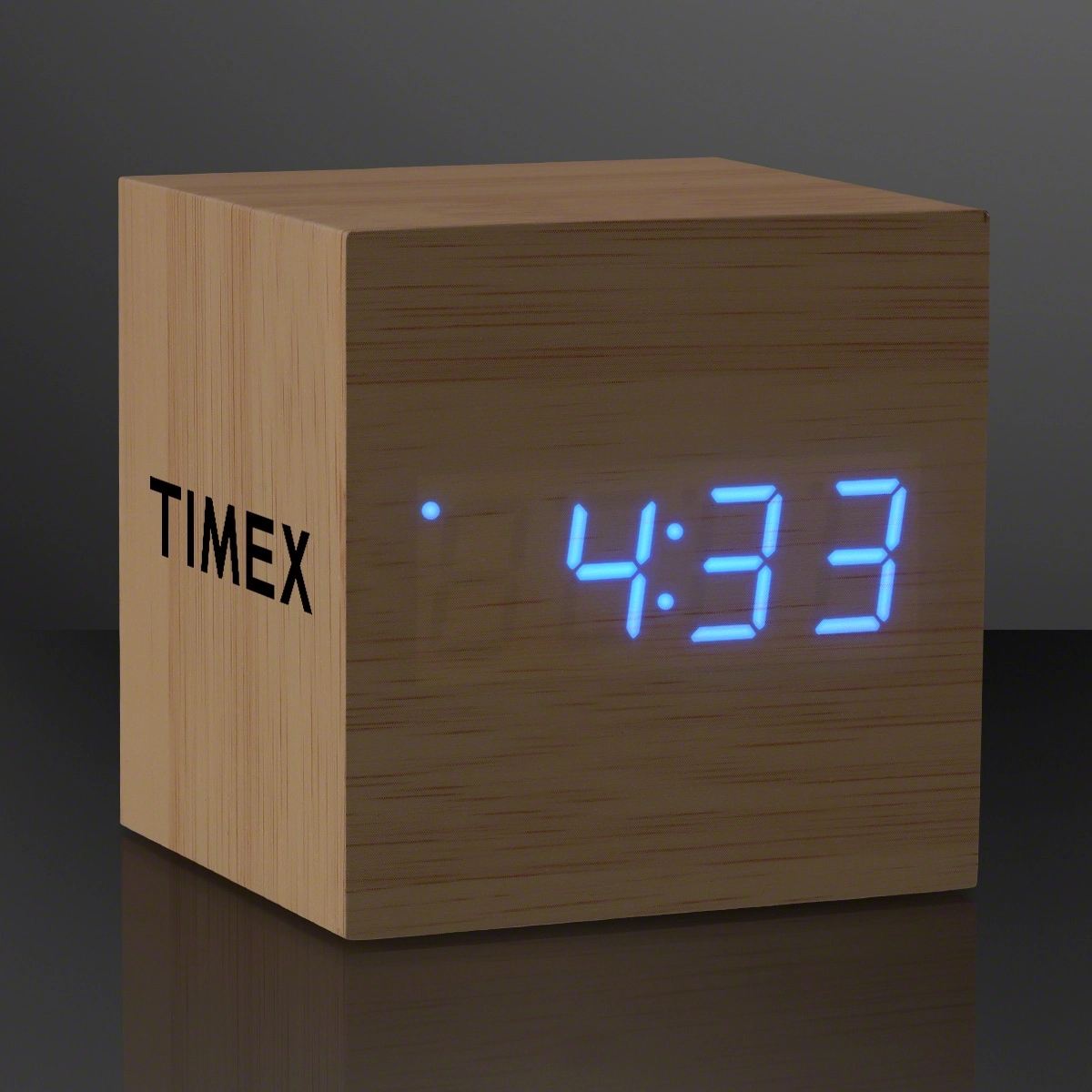 Blue LED Cube Alarm Clock With USB 2