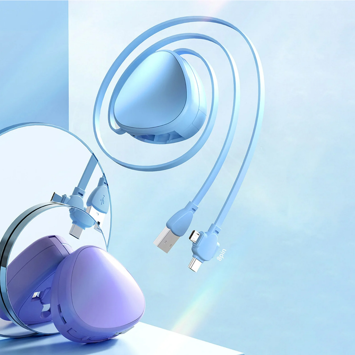 3 in 1 Triangle Retractable USB Charger 4