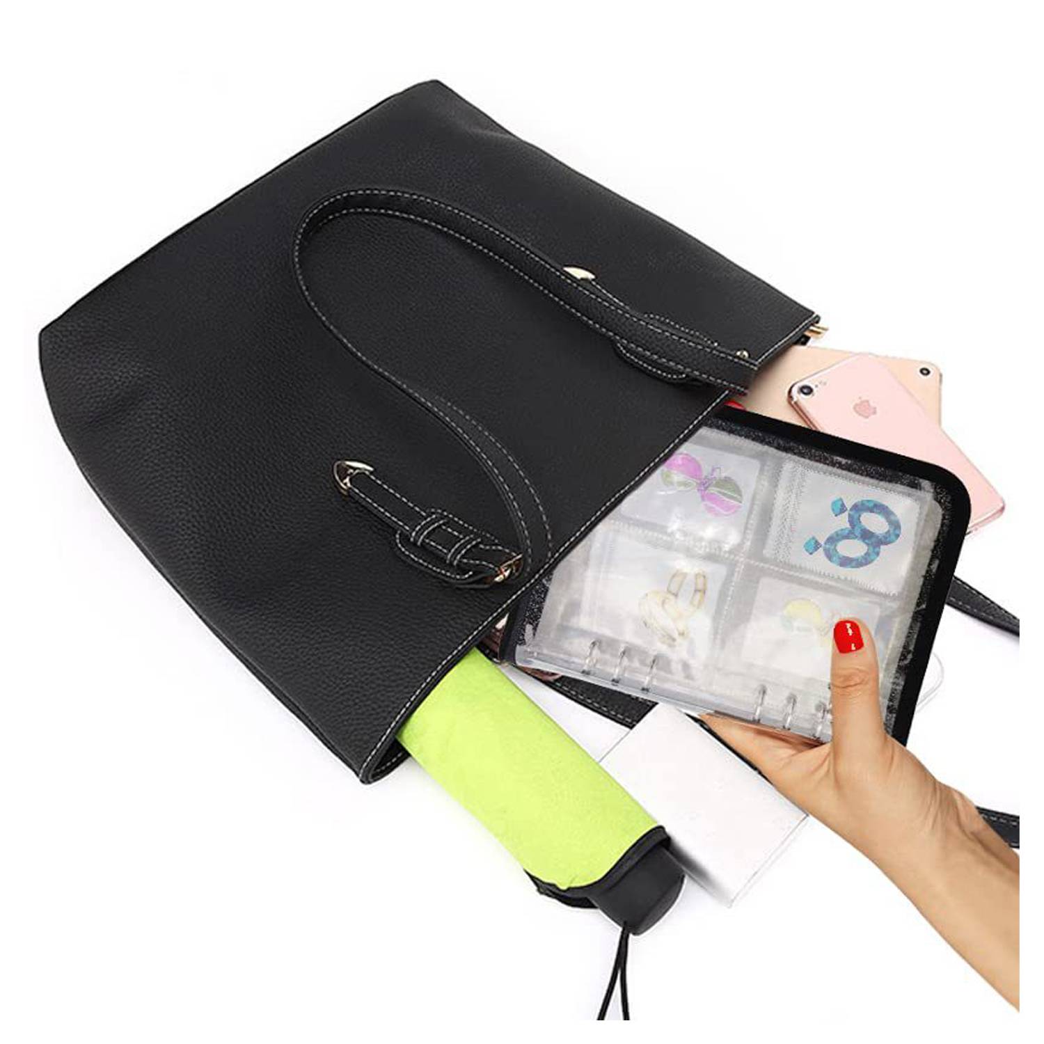 48 Grid Dust-Proof PVC Jewelry Organizer Bag w/ Zipper 2