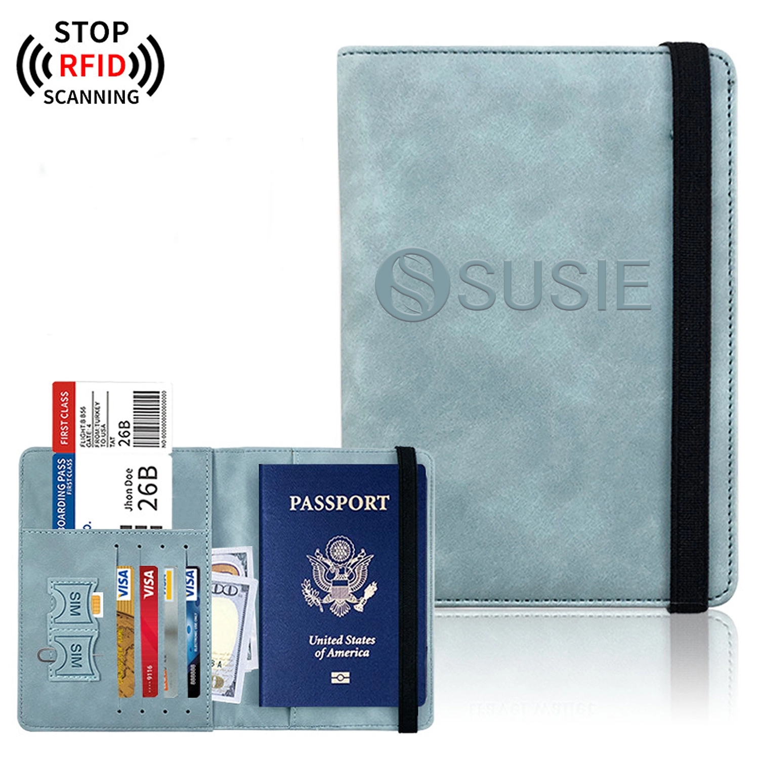 Faux Leather Rfid Passport Holder 2
