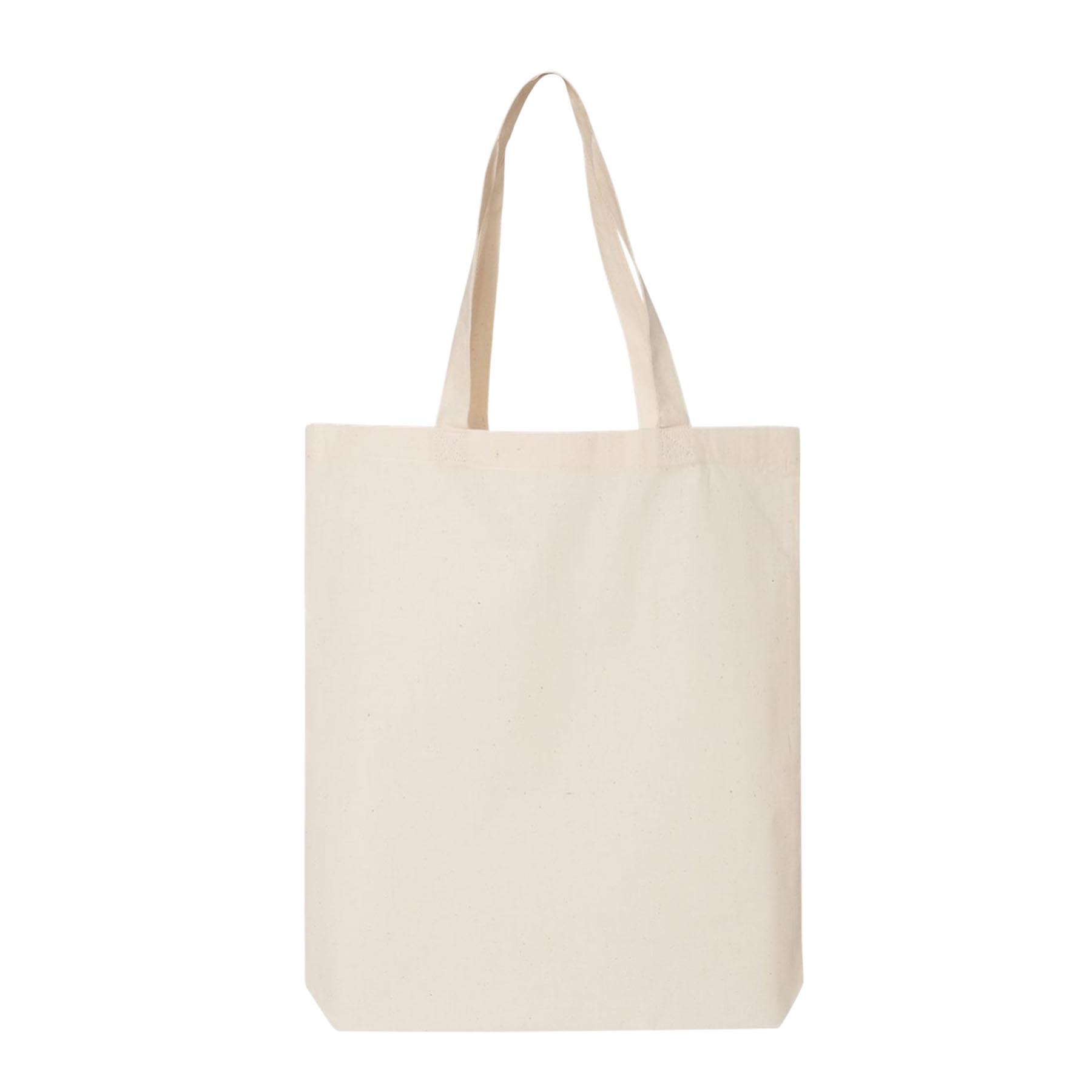 6 oz. 100% Medium Cotton Canvas Bottom Gusset Natural Tote Bag - 9" x 11" 3