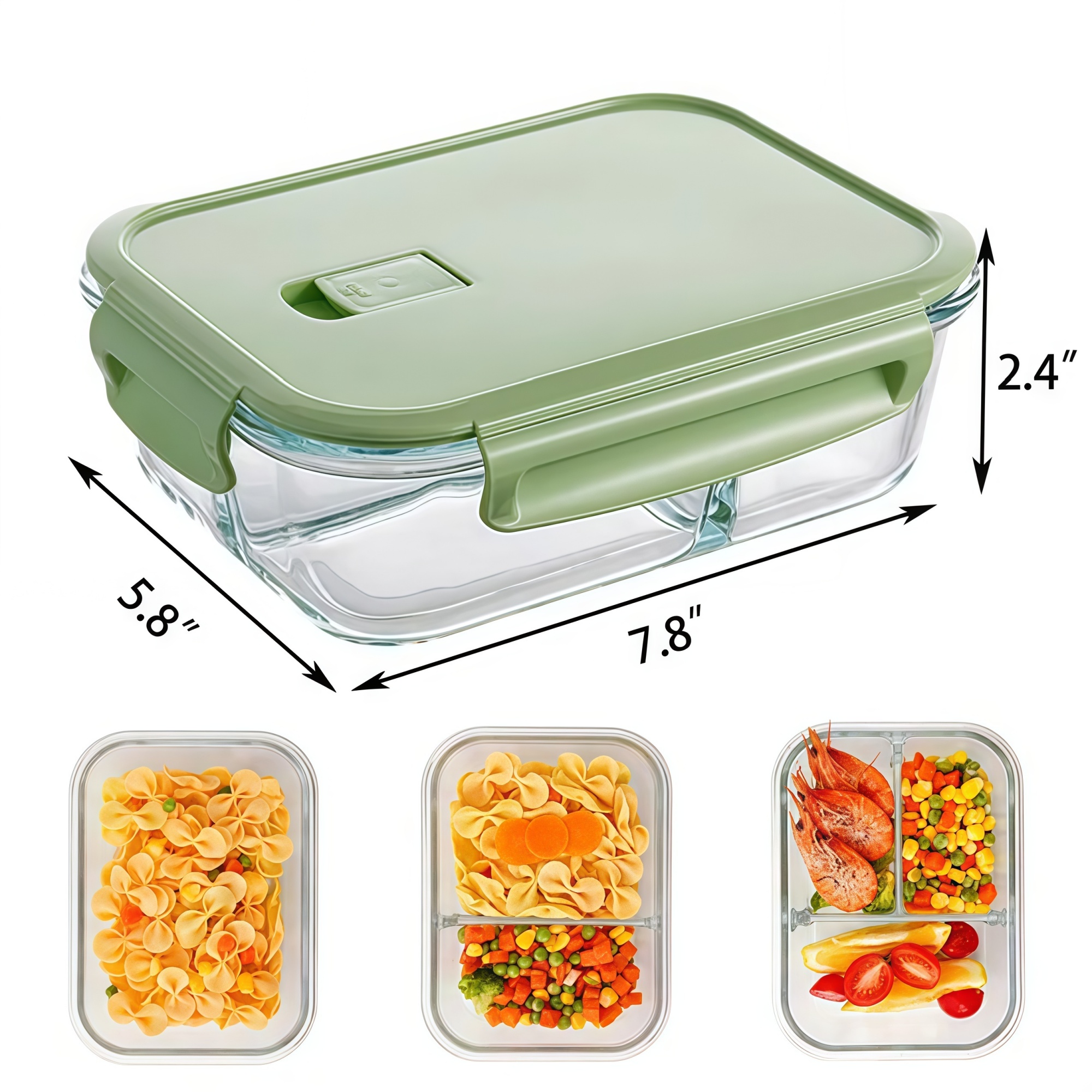 Glass Lunch Box Bento Food Storage Containers 3