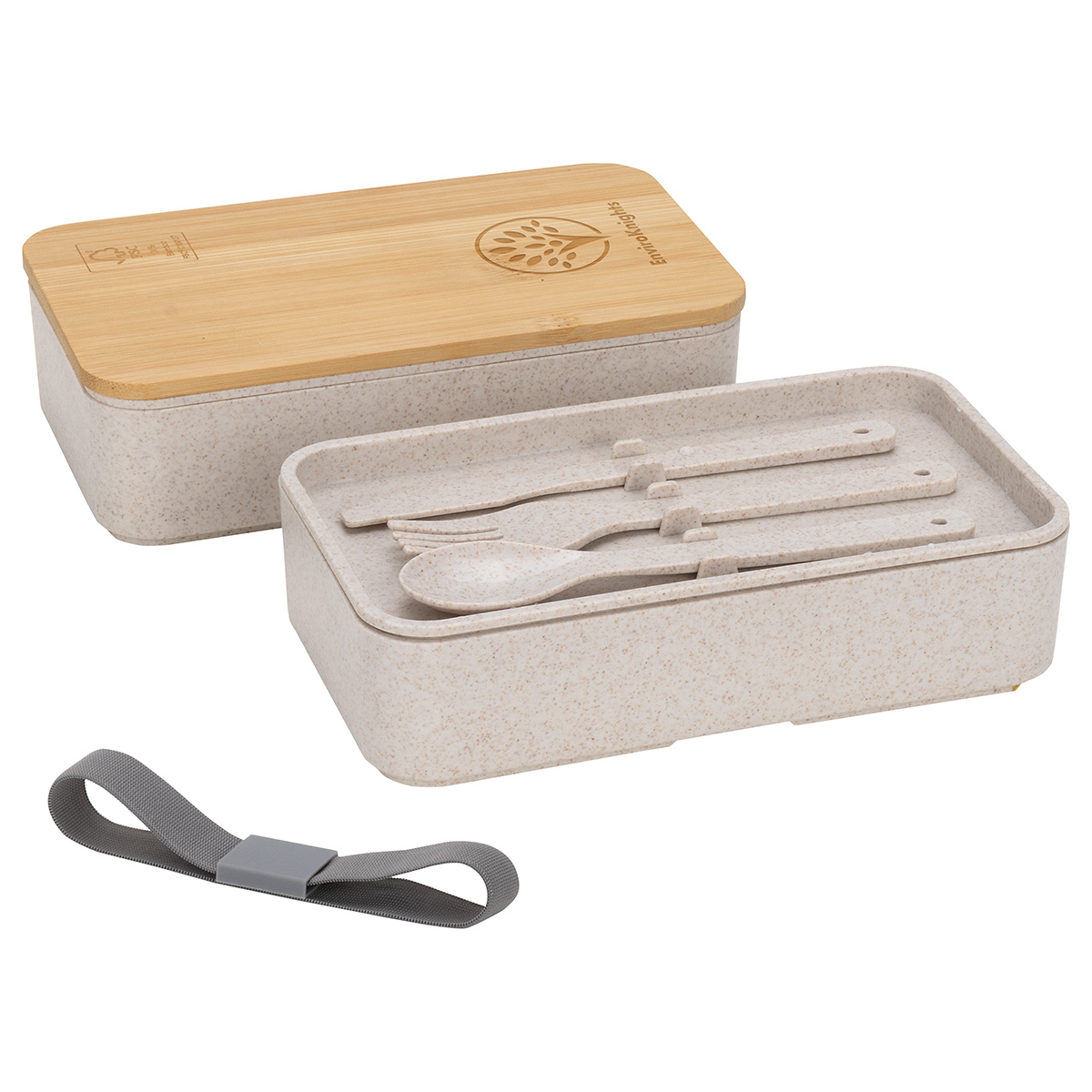 Double Decker Lunch Box with FSC® Bamboo Lid & Utensils 1