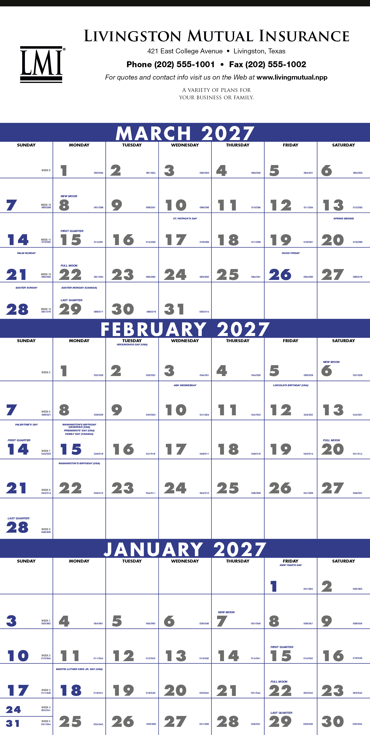 Triumph® Calendars 3-Month Planner (4-Sheet) 9